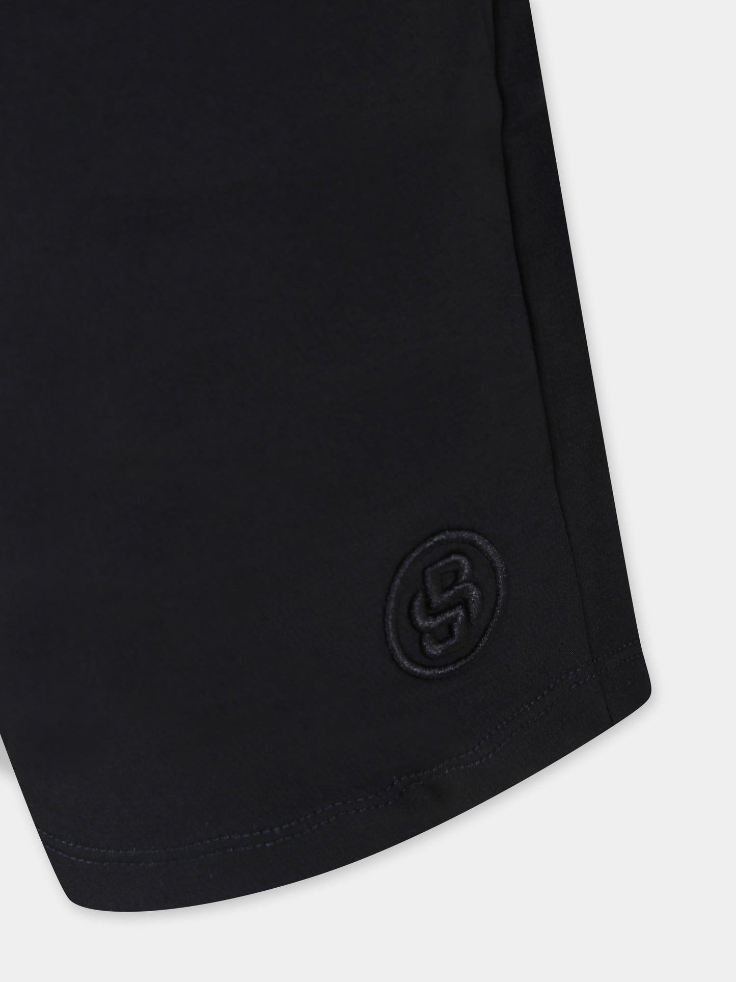 Black shorts for boy with logo