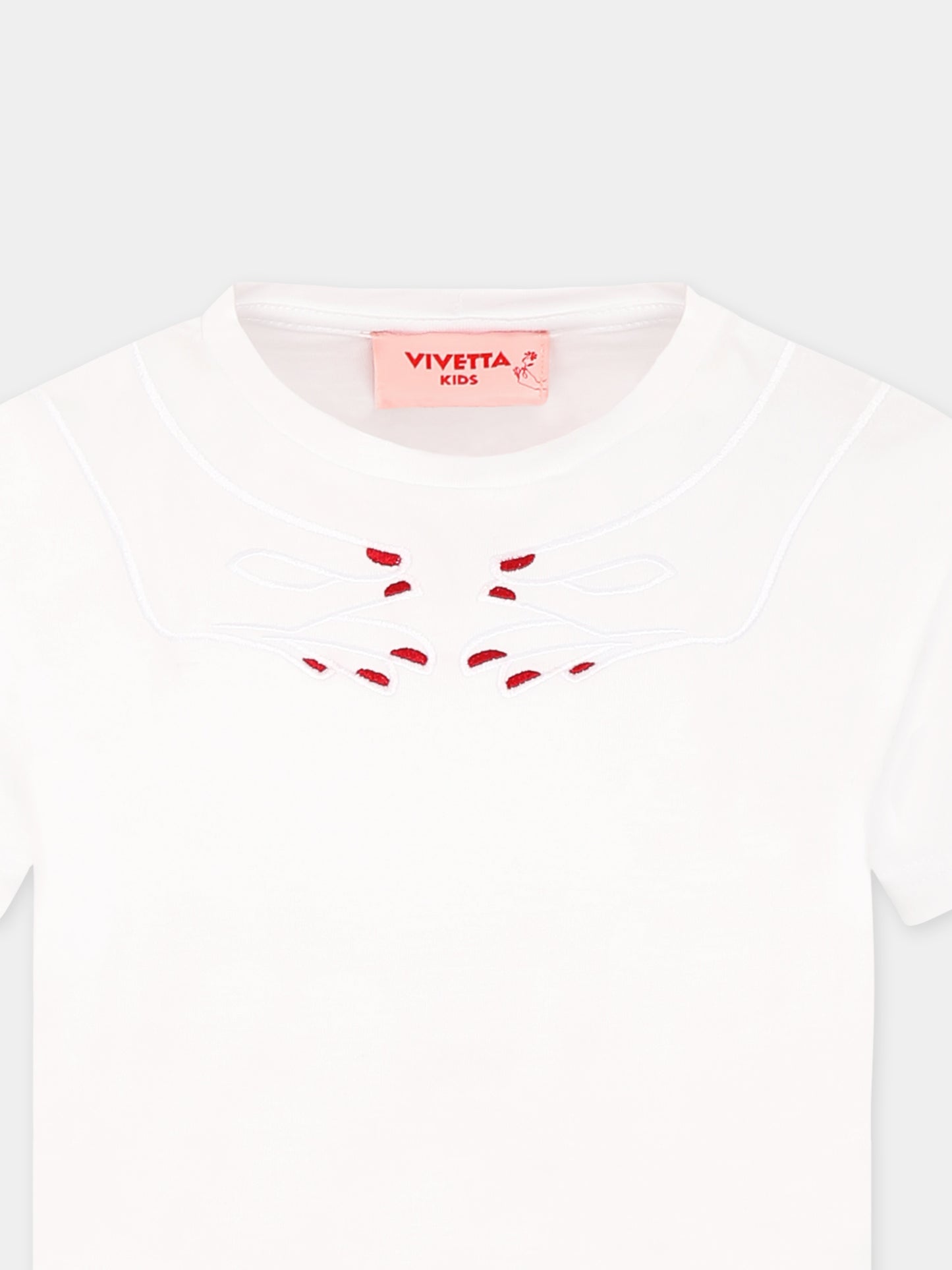 White t-shirt for girl with hands