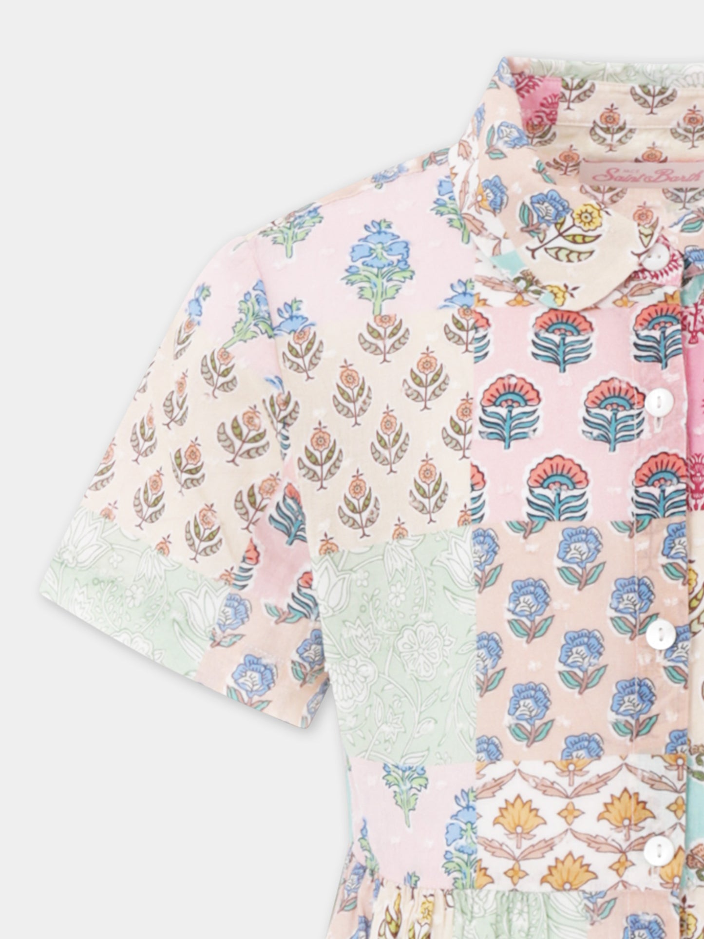 Vestito multicolor per bambina con stampa patchwork,Mc2 Saint Barth,MSS0001 02328H