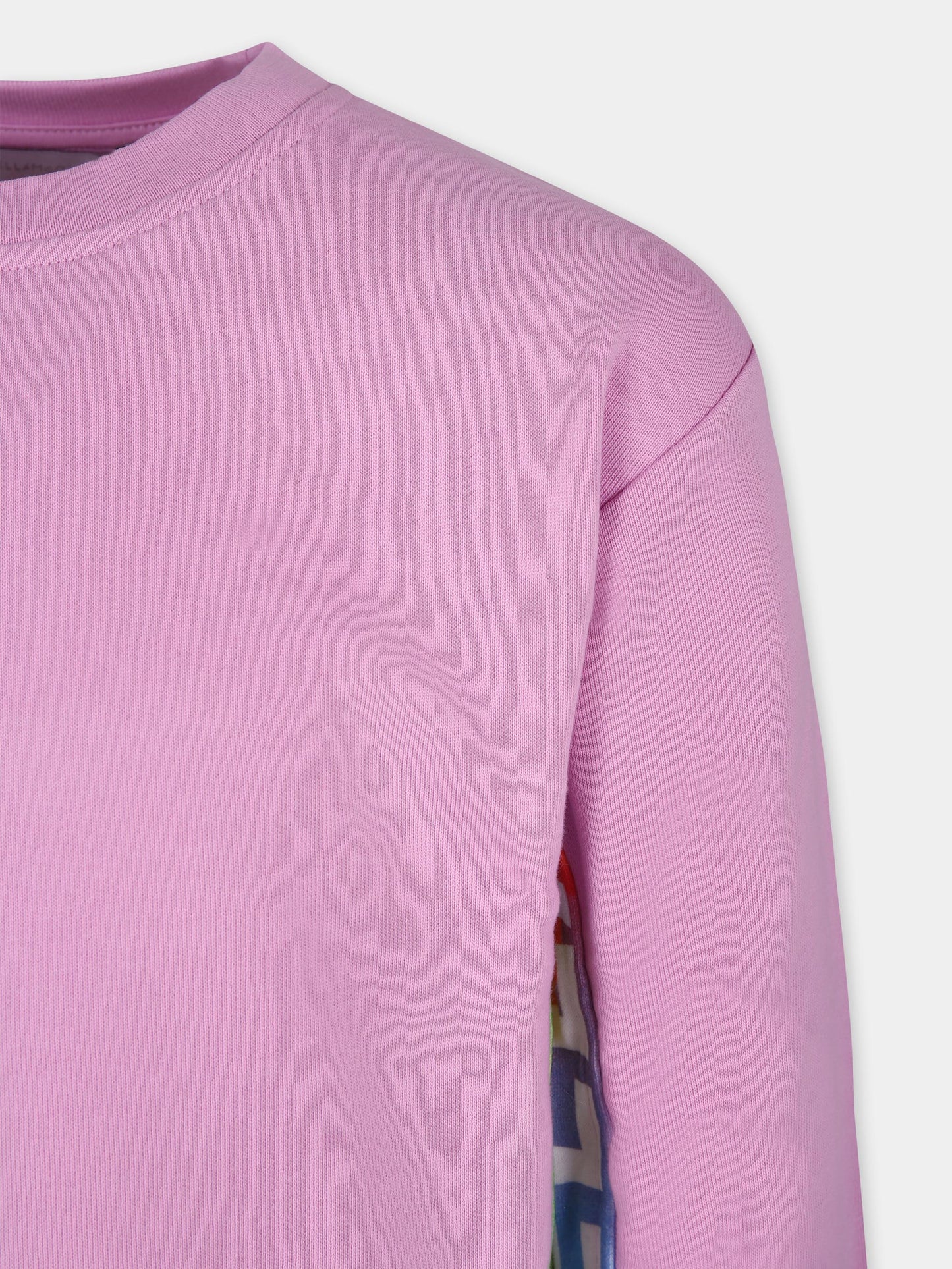 Pink sweatshirt for girl with logo