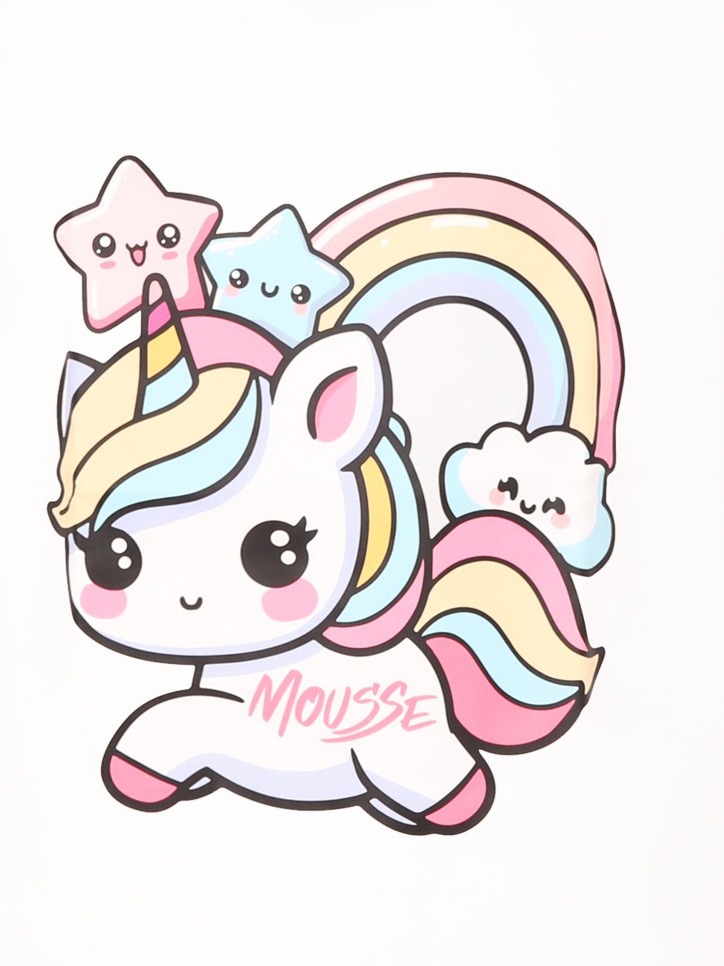 T-shirt bianca per bambina con unicorno,Mousse Kids,SKTS372W