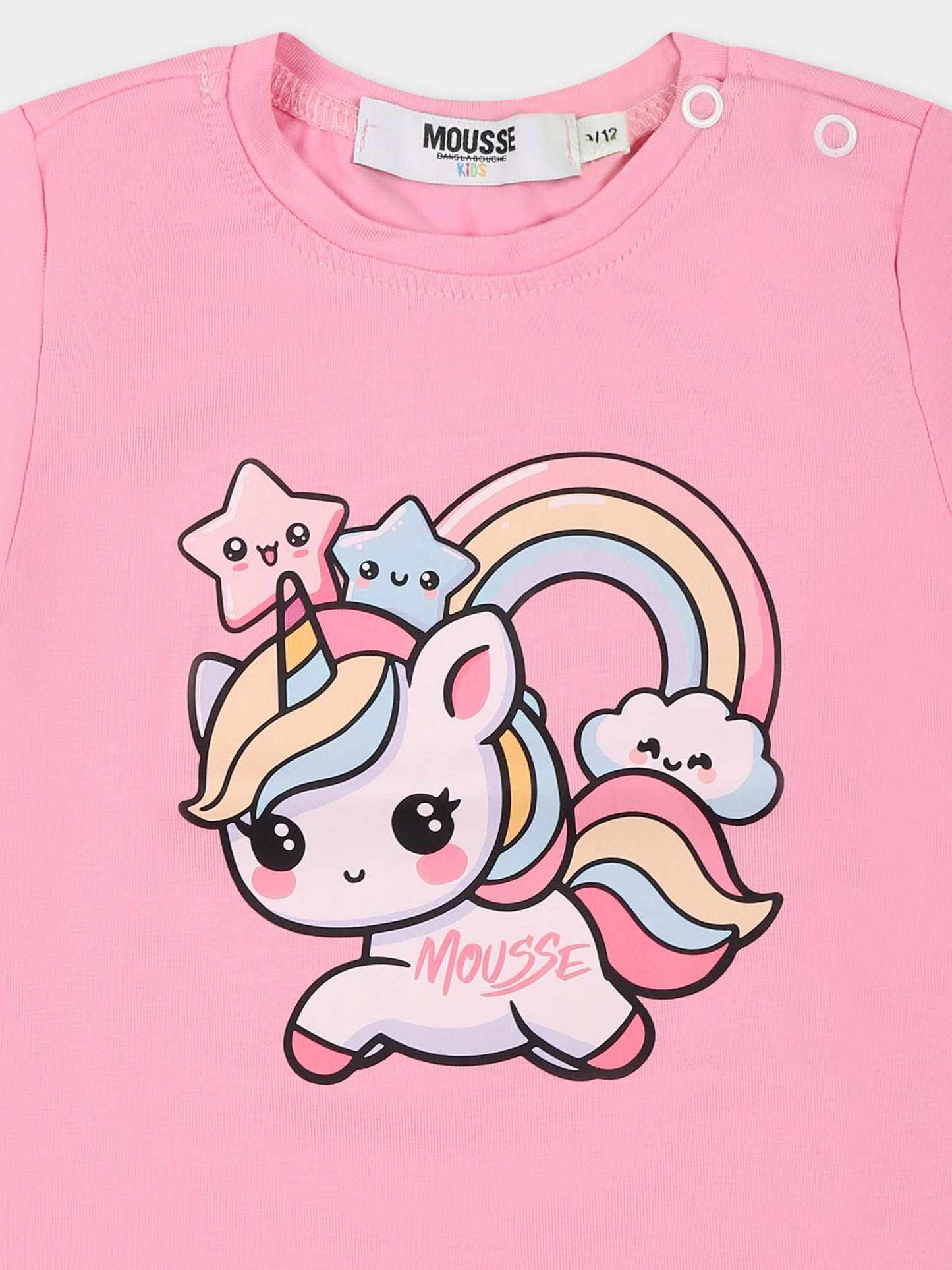 T-shirt rosa per neonata con unicorno,Mousse Kids,SKNTS372P