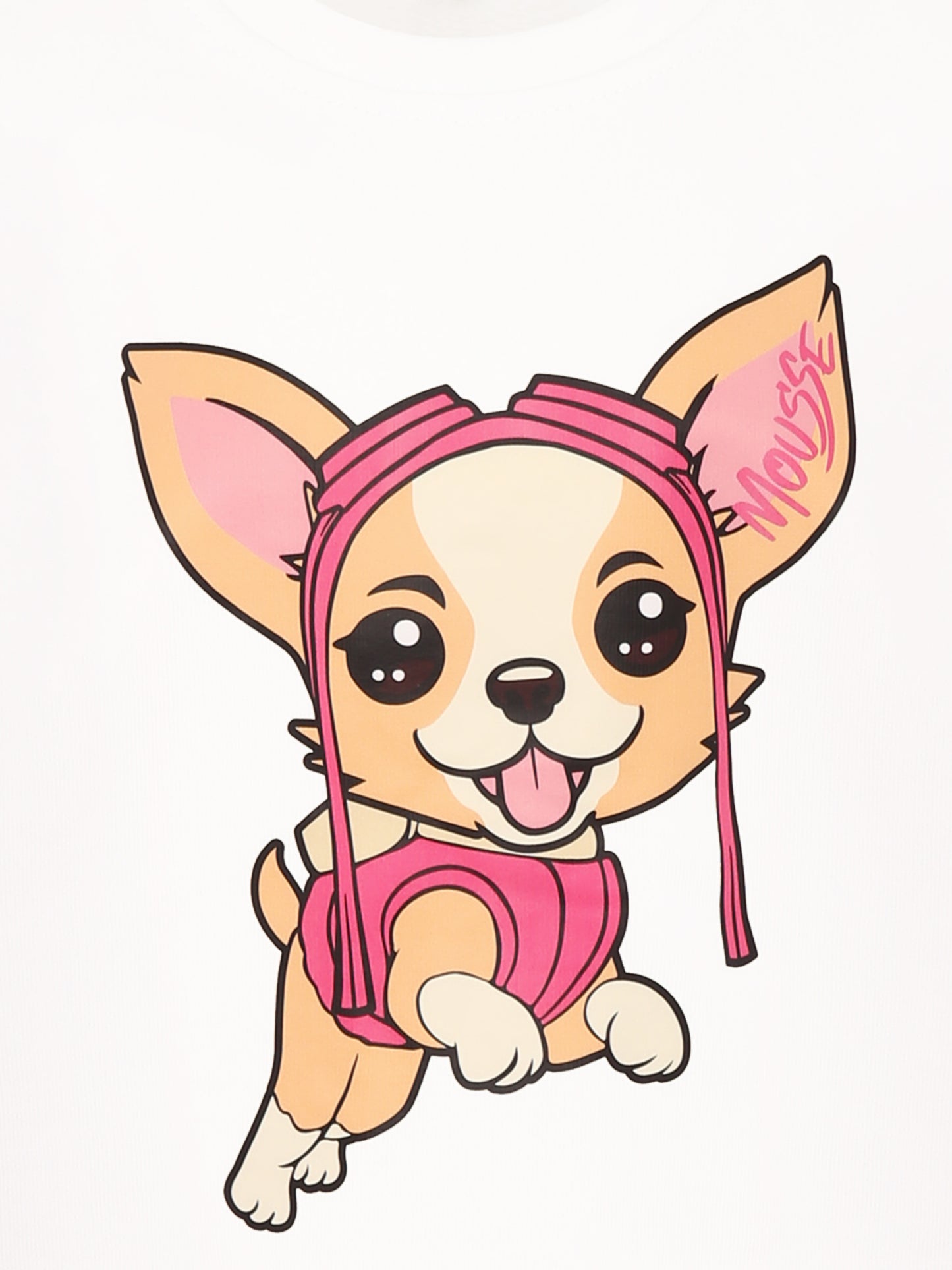 Felpa bianca per bambina con cane,Mousse Kids,SKFG373W