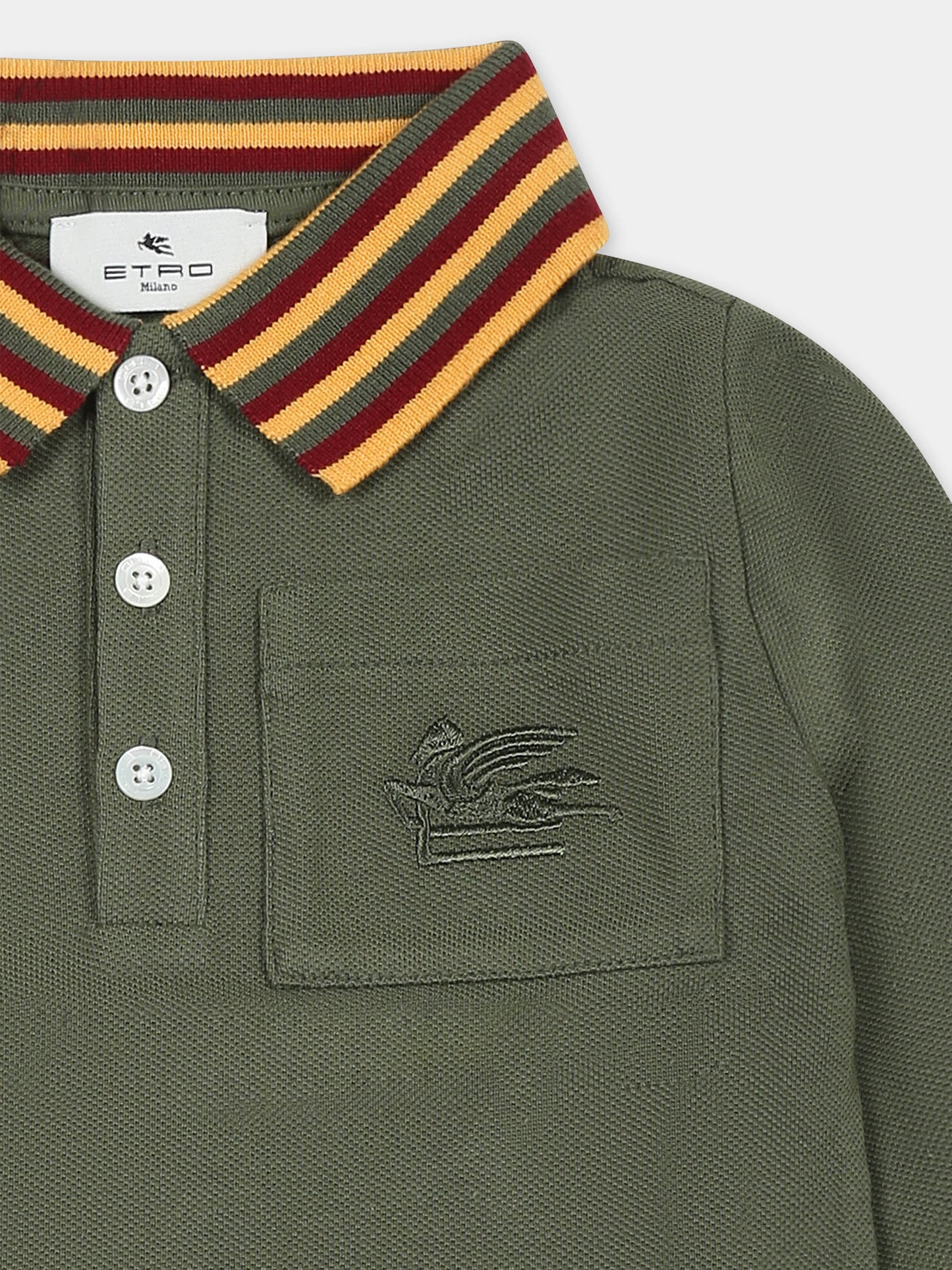 Polo verde per neonato con Pegaso,Etro,GV8500 Z2119 707