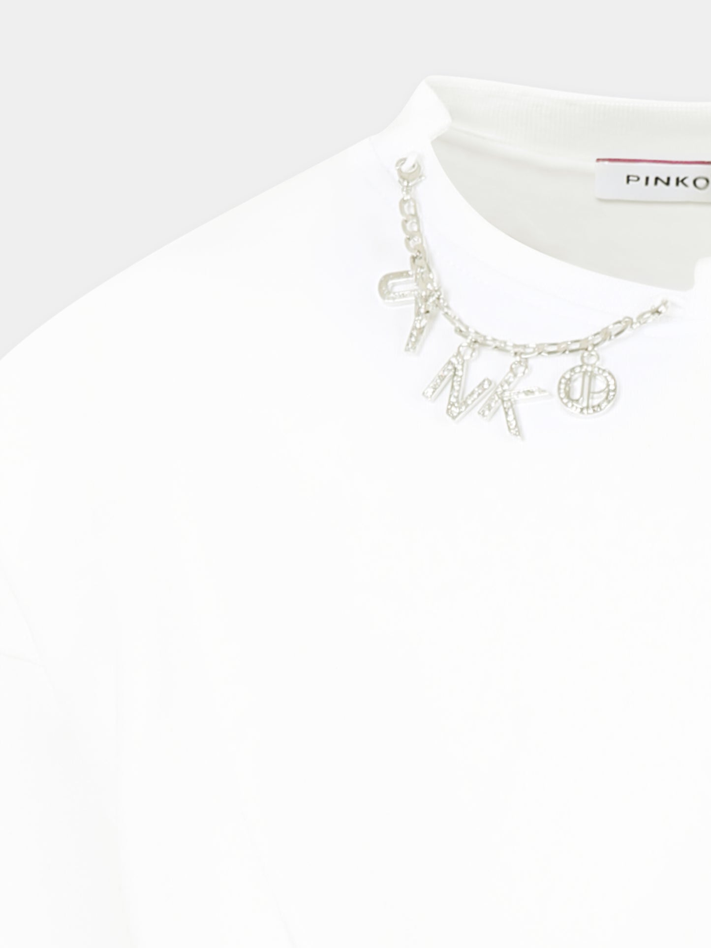 Felpa crop bianca per bambina con logo,Pinko,F4PIJGSW035 002