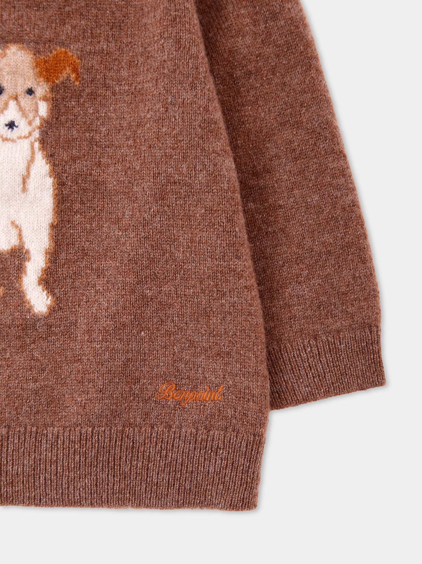 Maglione marrone per neonato con cane,Bonpoint,W05YJUK00004 167