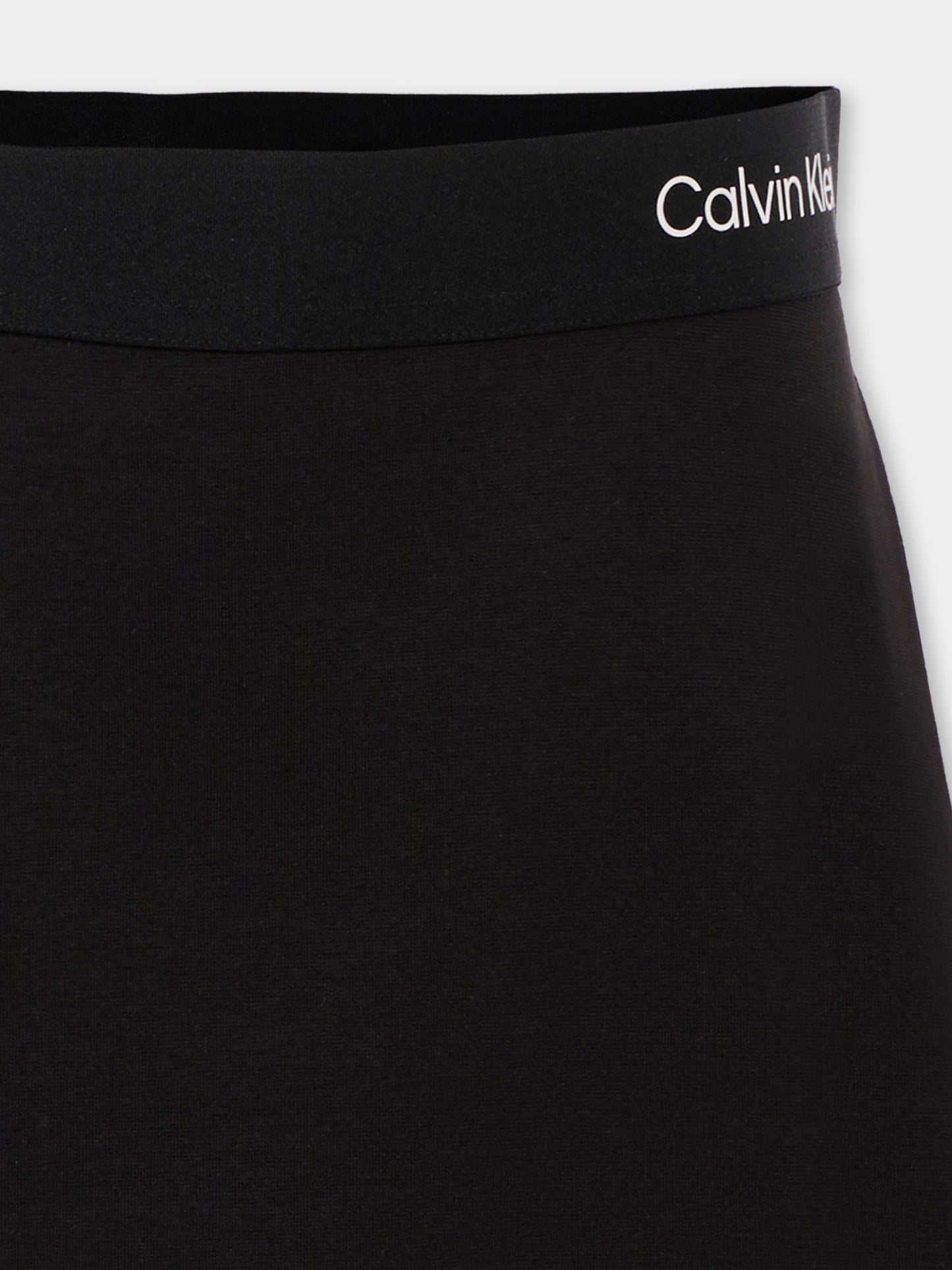 Gonna nera per bambina con logo bianco,Calvin Klein Kids,25CCKIG0IG02784 BEH