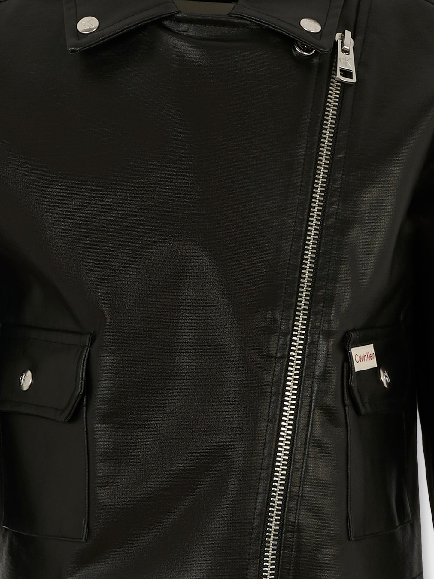 Giubbotto in ecopelle nero per bambina,Calvin Klein Kids,25CCKIG0IG02982 BEH