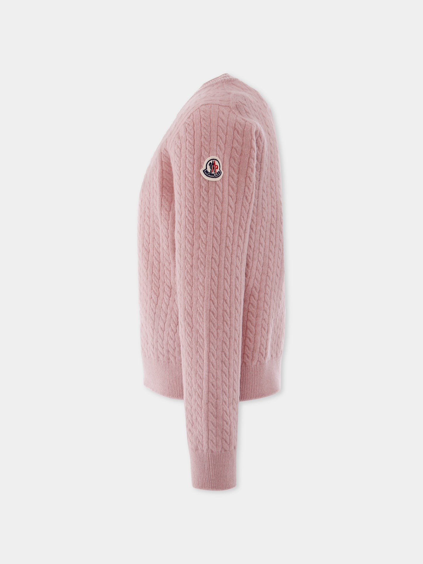 Maglione rosa per bambina con logo,Moncler Kids,K2954 - 9C00006 - M1241 50M