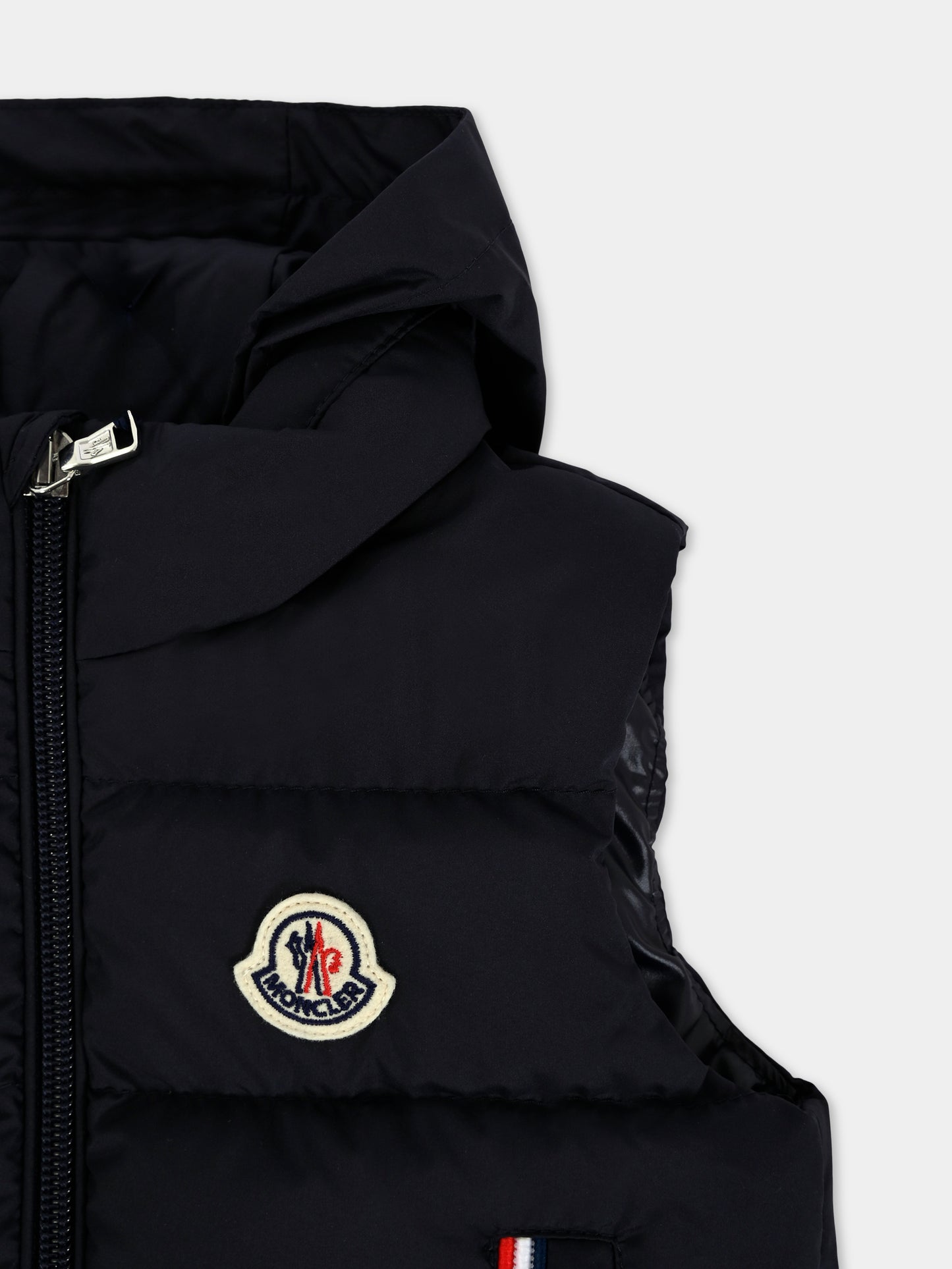 Gilet Buang blu per neonato con logo,Moncler Kids,K2951 - 1A00010 - 597YW 778