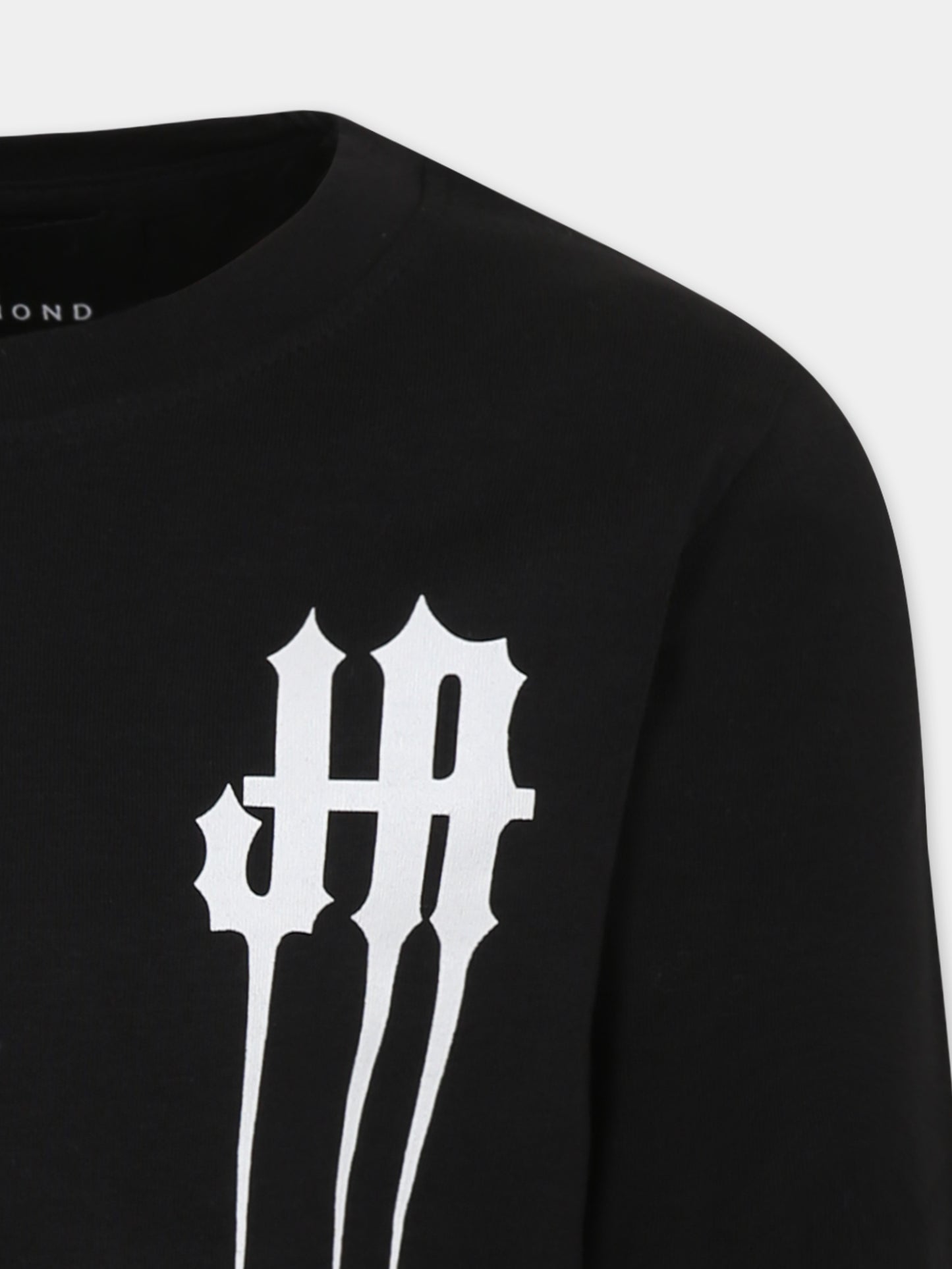 T-shirt nera per bambino con logo,Richmond,RBA24023TS BLACK