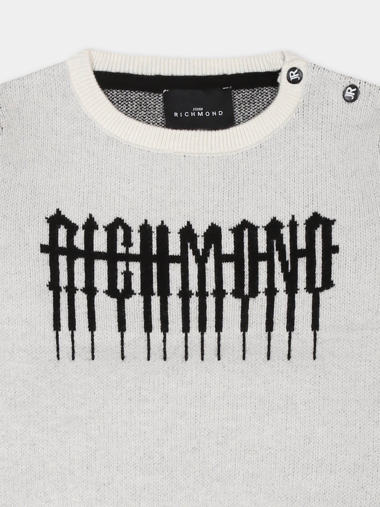 Maglione bianco per neonato con logo,Richmond,RIA24071MA OFF-WHITE