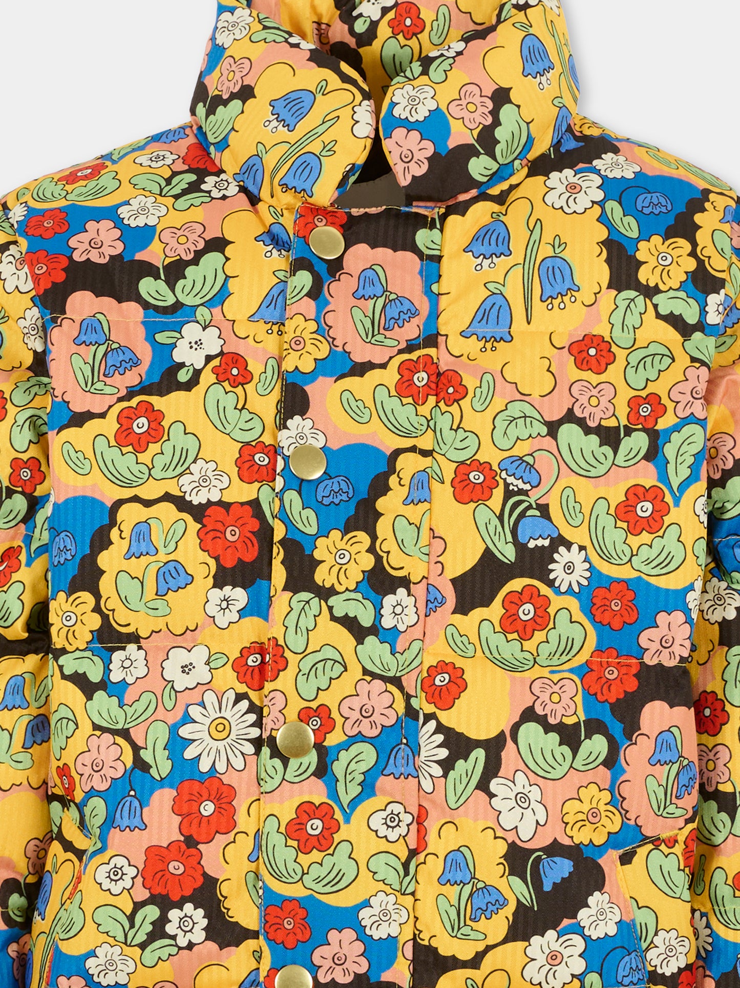 Piumino multicolor per bambina con stampa floreale,Mini Rodini,2571011500