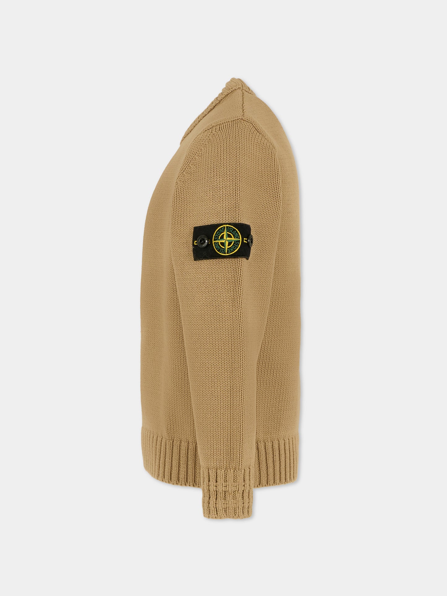 Maglione beige per bambino con bussola,Stone Island Junior,K2S16 5100019 S01A2 - V0095