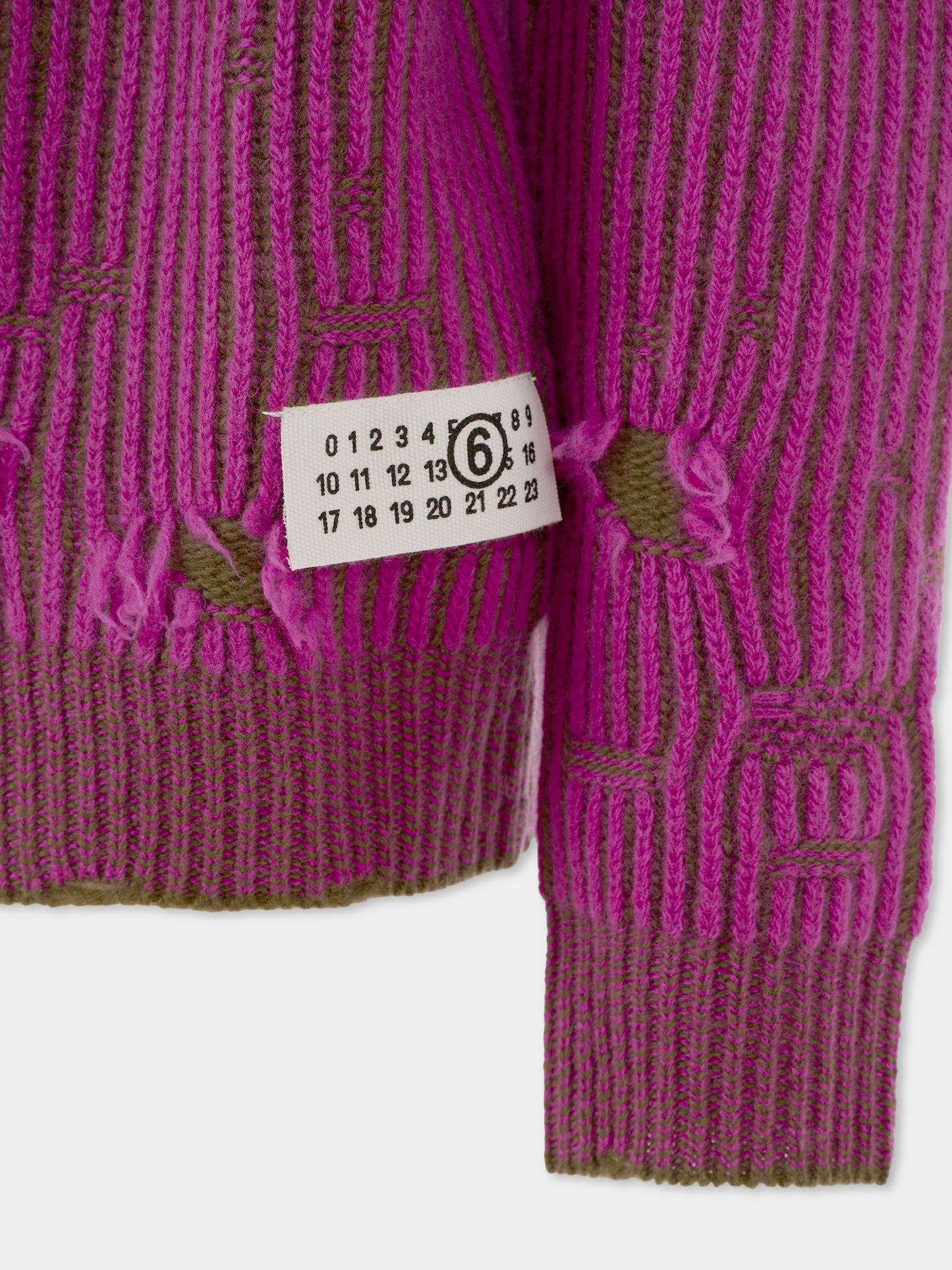 Maglione viola per bambina con logo,Mm6 Maison Margiela,M60881-MM06K-M6C40