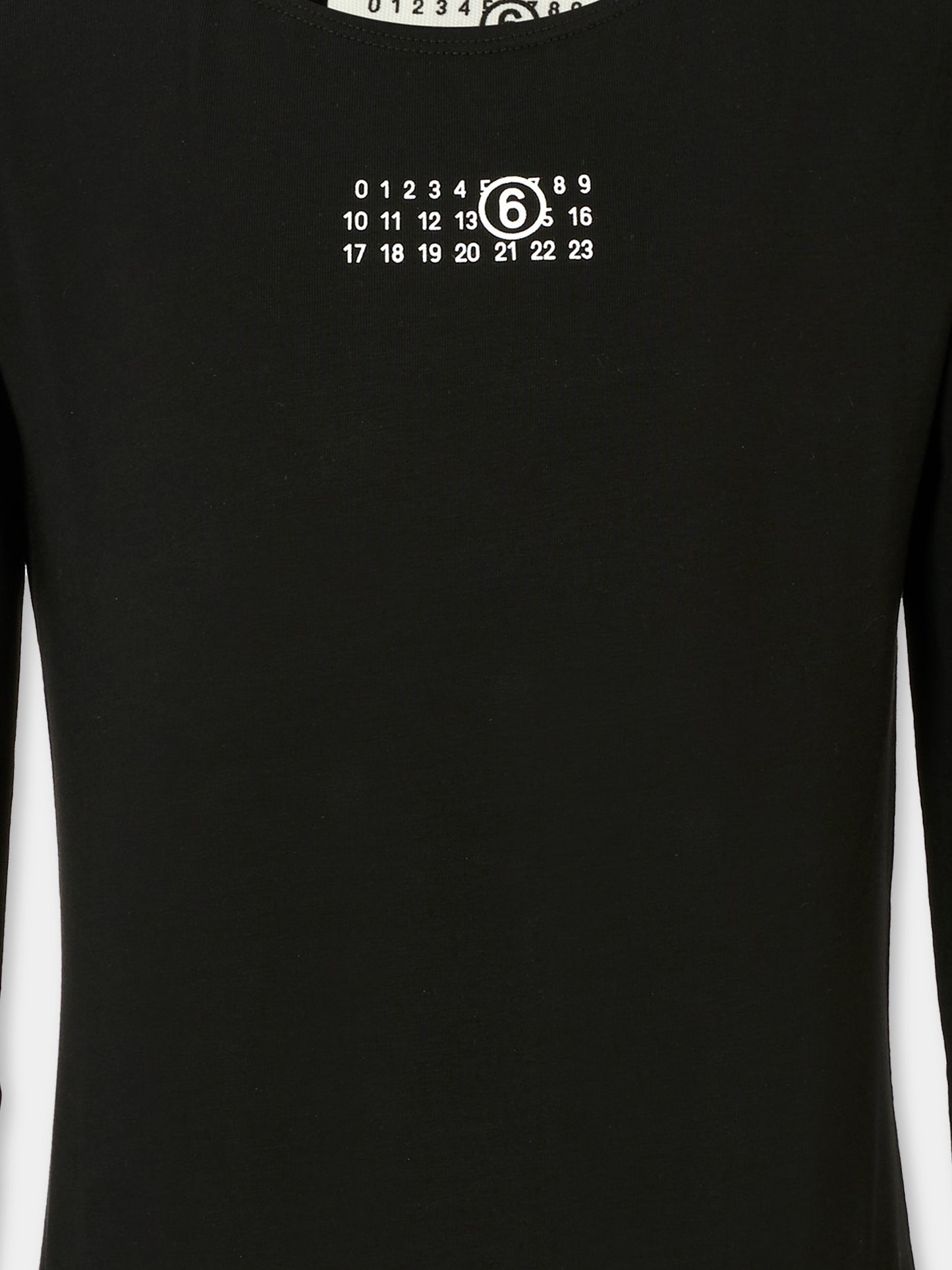 Body nero per bambina con logo bianco,Mm6 Maison Margiela,M60911-MM06L-M6900