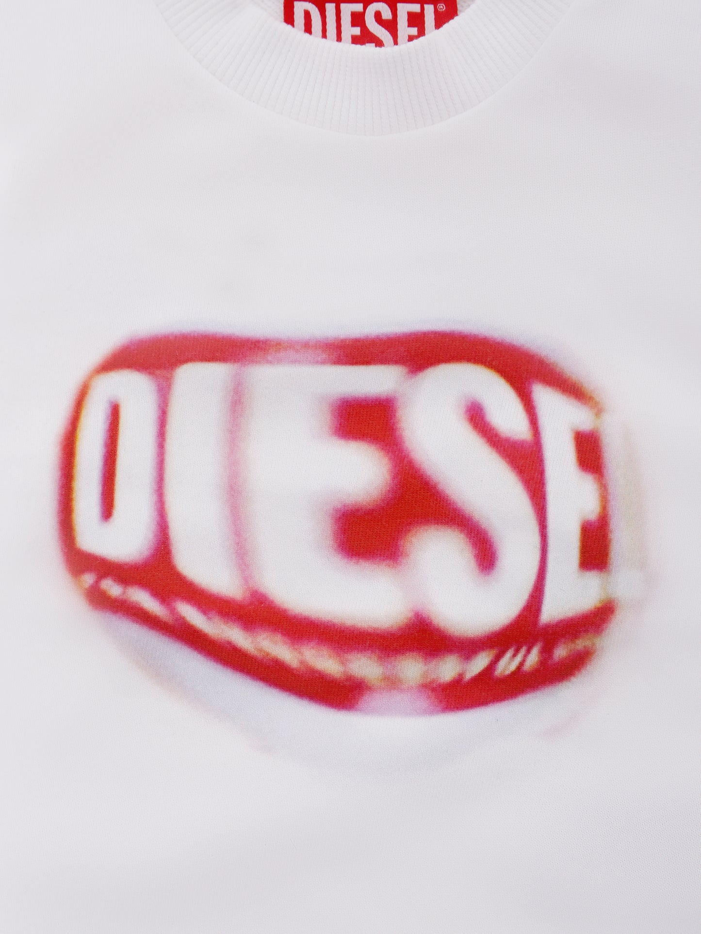 Felpa bianca per neonato con logo,Diesel,K00701-KYAVF-K100