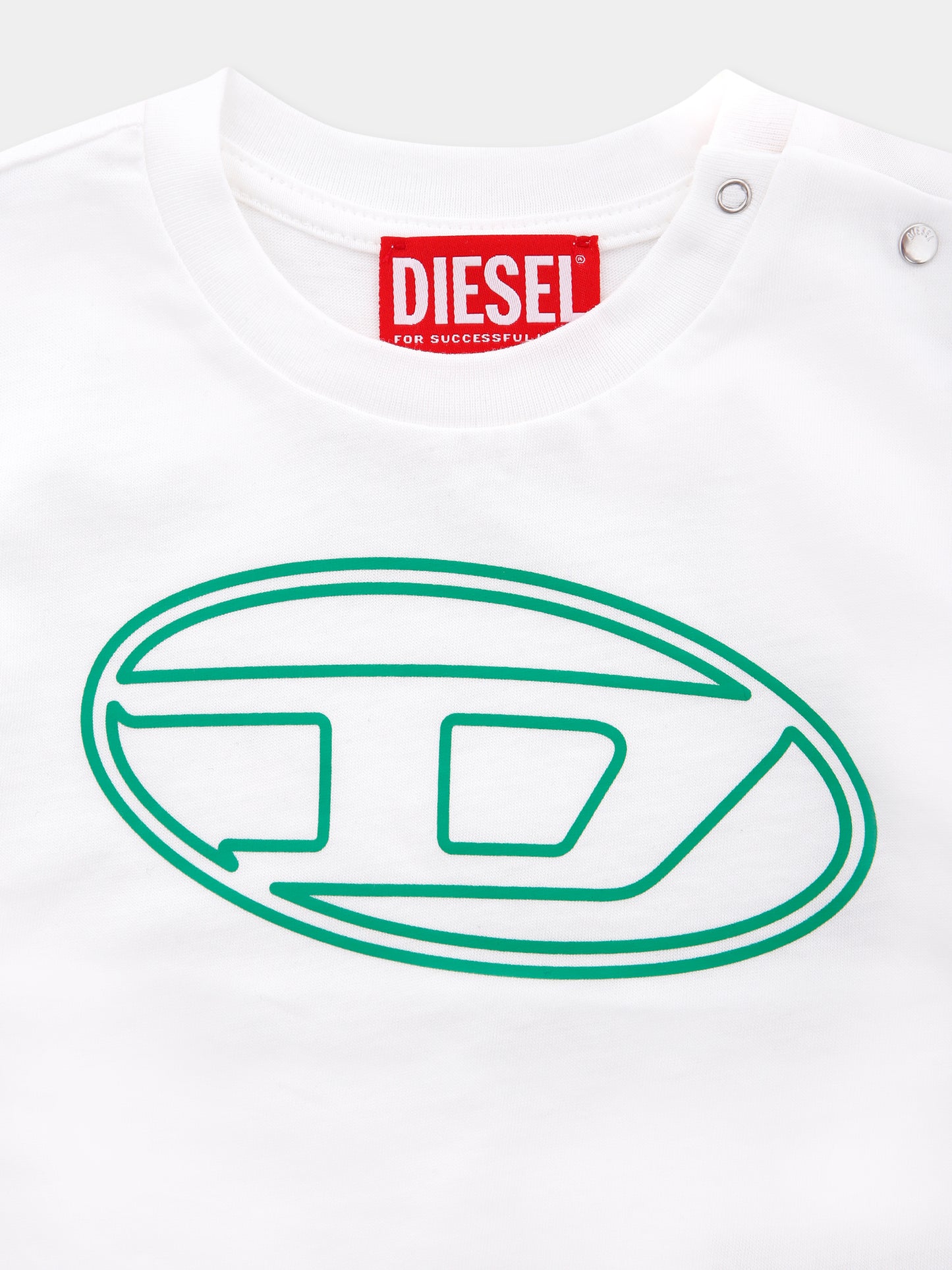 T-shirt bianca per neonato con logo,Diesel,K00708-00YI9-K1412