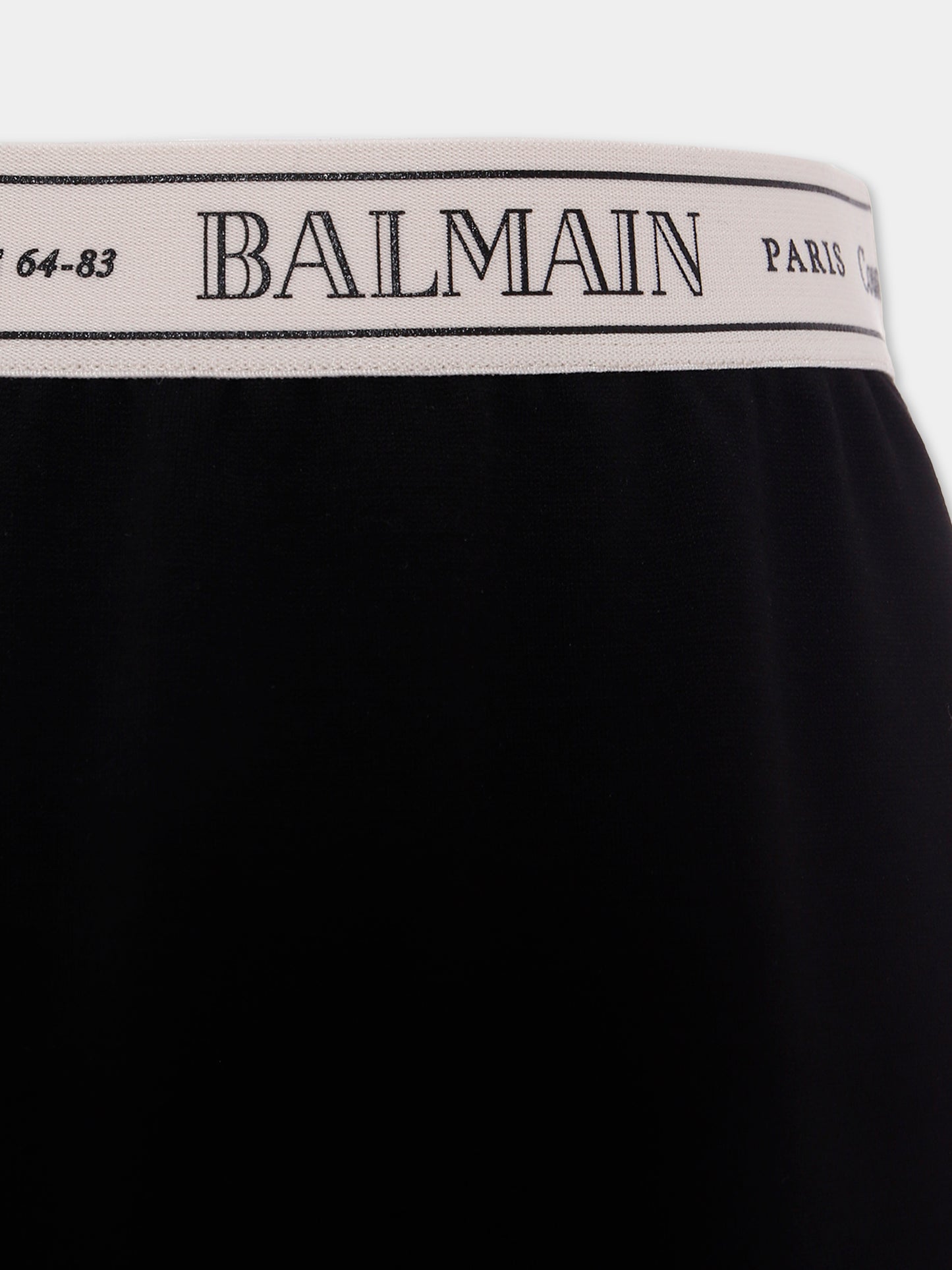 Gonna nera per bambina con logo,Balmain Kids,BX7A34-J0371 930AV