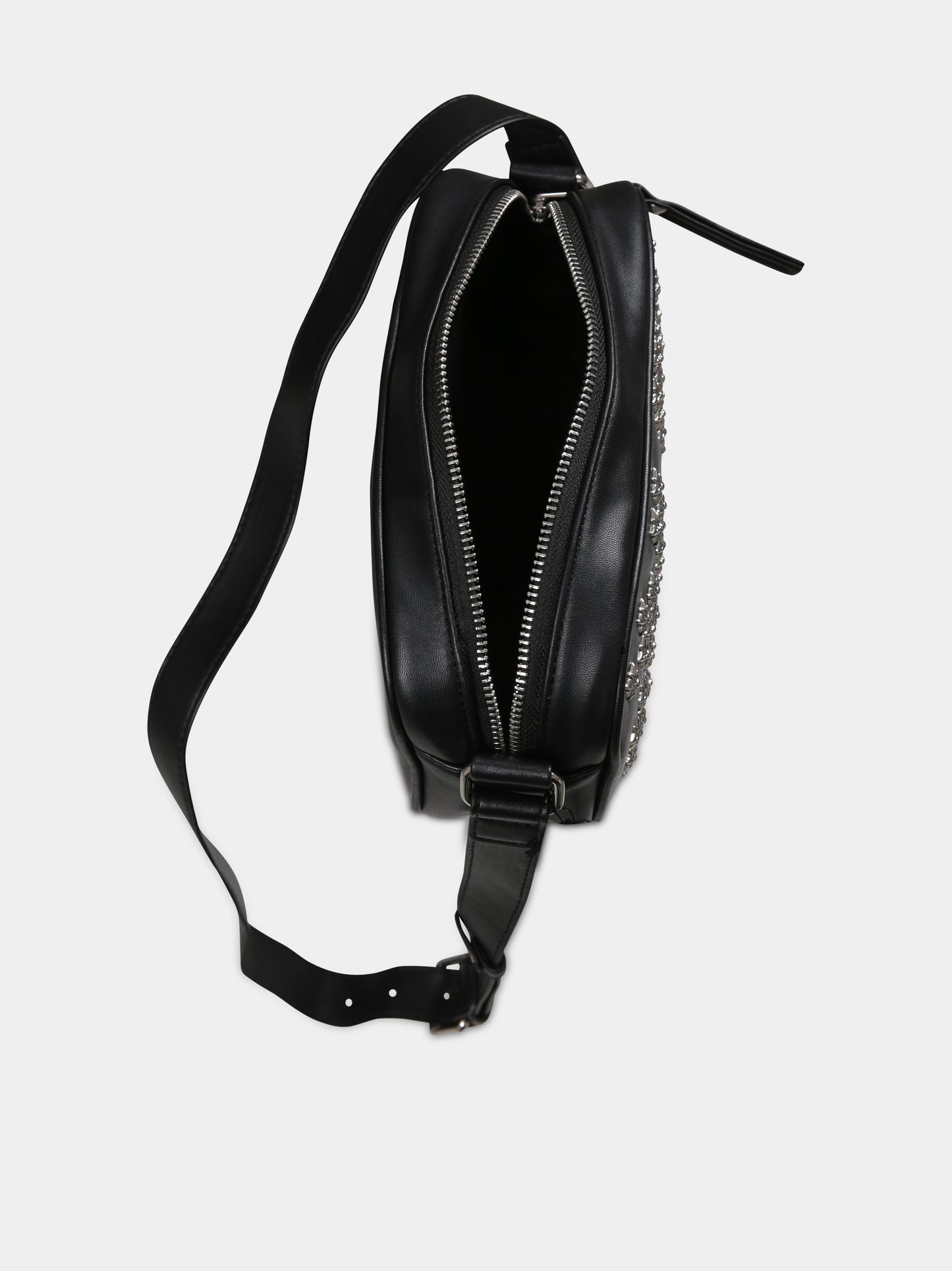 Borsa nera per bambina con logo,Richmond,RGA24131BO BLACK/O-WH