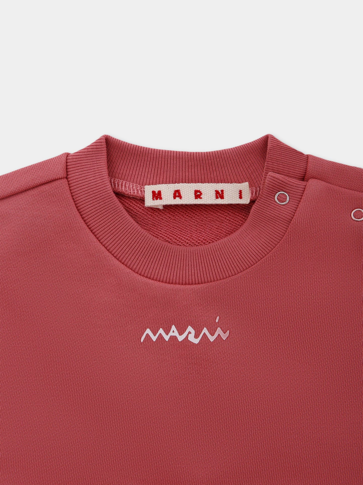 Felpa crop rosa per neonata con logo,Marni Kids,M01513 M00V0 0M350