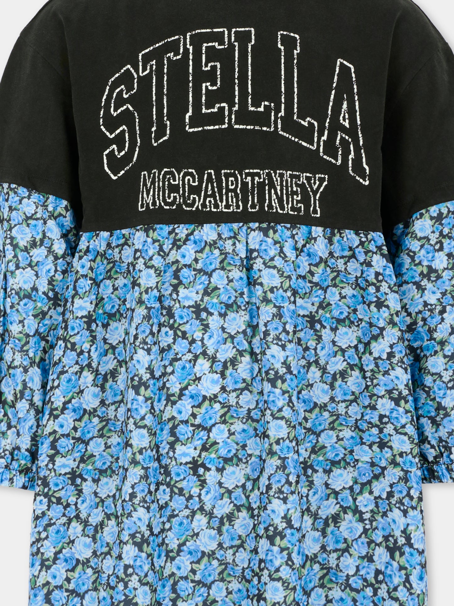 Vestito blu per bambina con stampa florele,Stella Mccartney Kids,TX1D10 Z3102 998MC