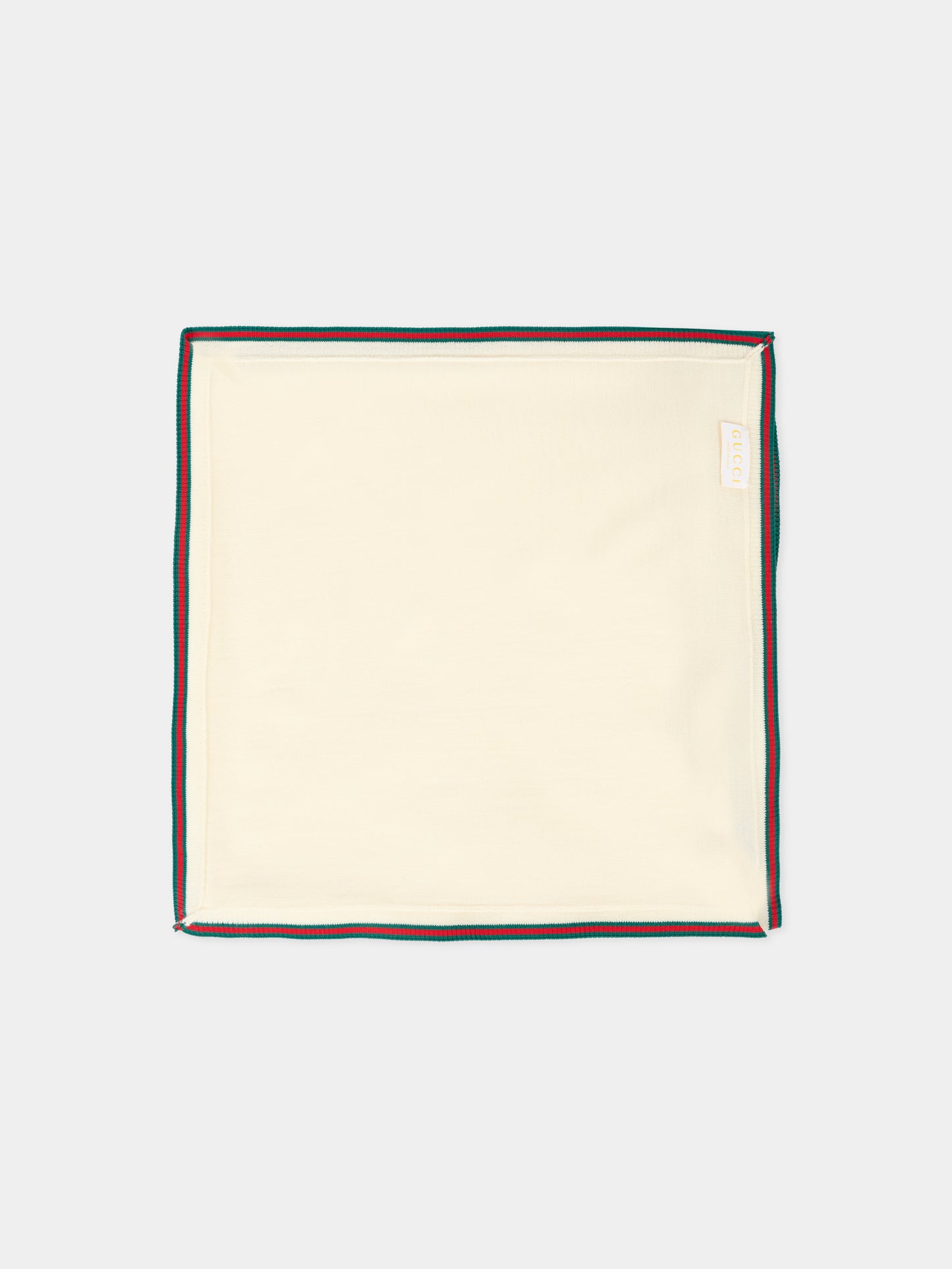 Coperta avorio per neonati con dettaglio Web,Gucci Kids,828916 3K206 9166