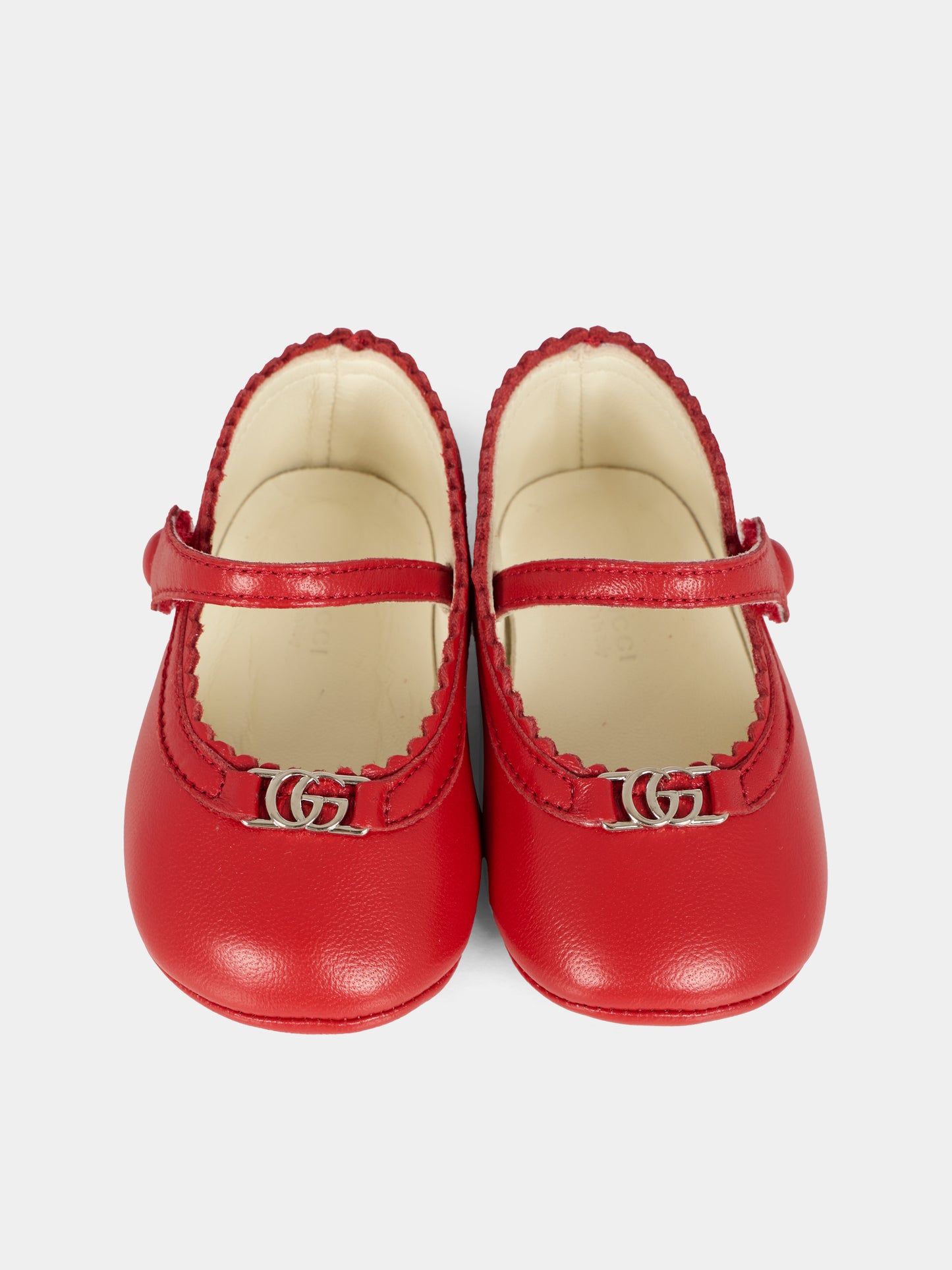 Ballerine rosse per neonata con GG,Gucci Kids,834357 1D700 6433