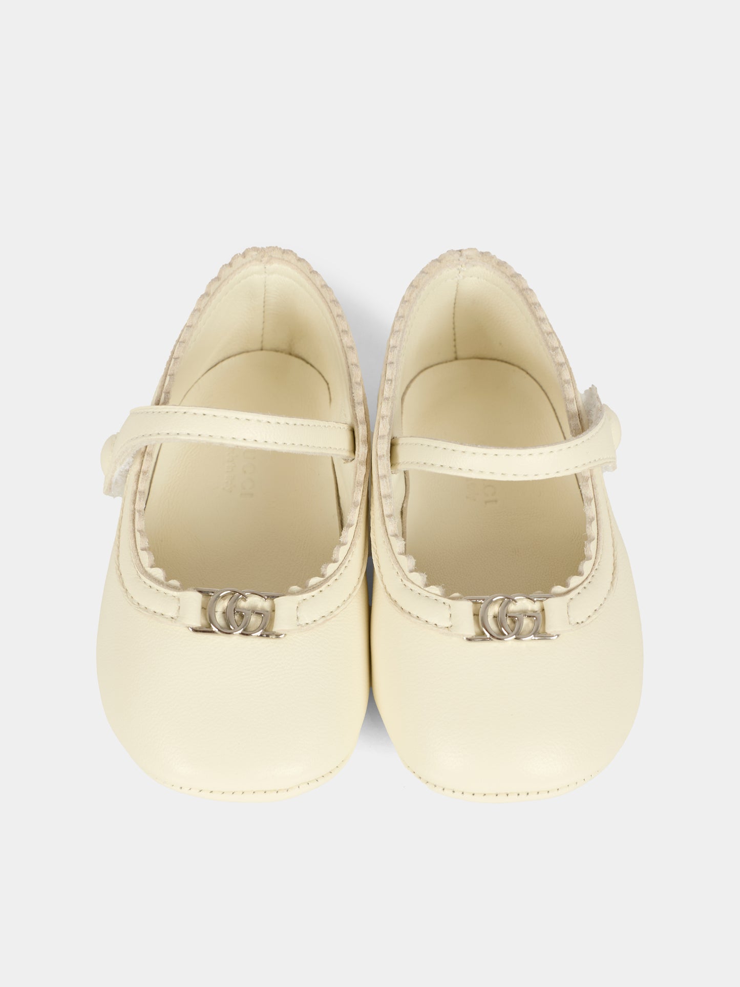 Ballerine avorio per neonata con GG,Gucci Kids,834357 1D700 9110