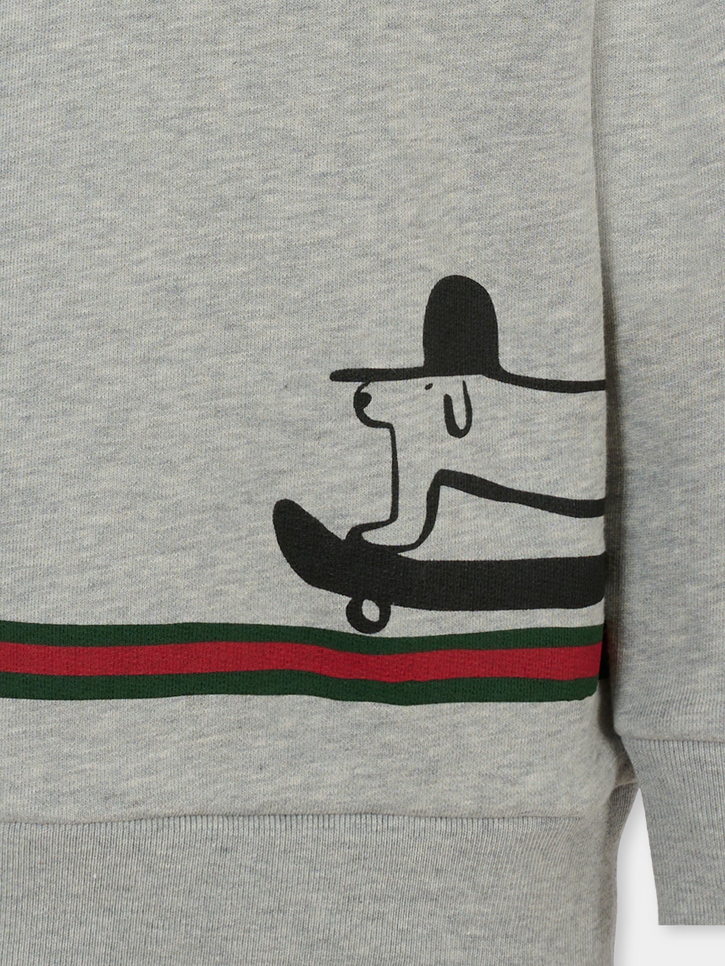 Felpa grigia per bambini con stampa cane,Gucci Kids,569693 XJHCA 1183
