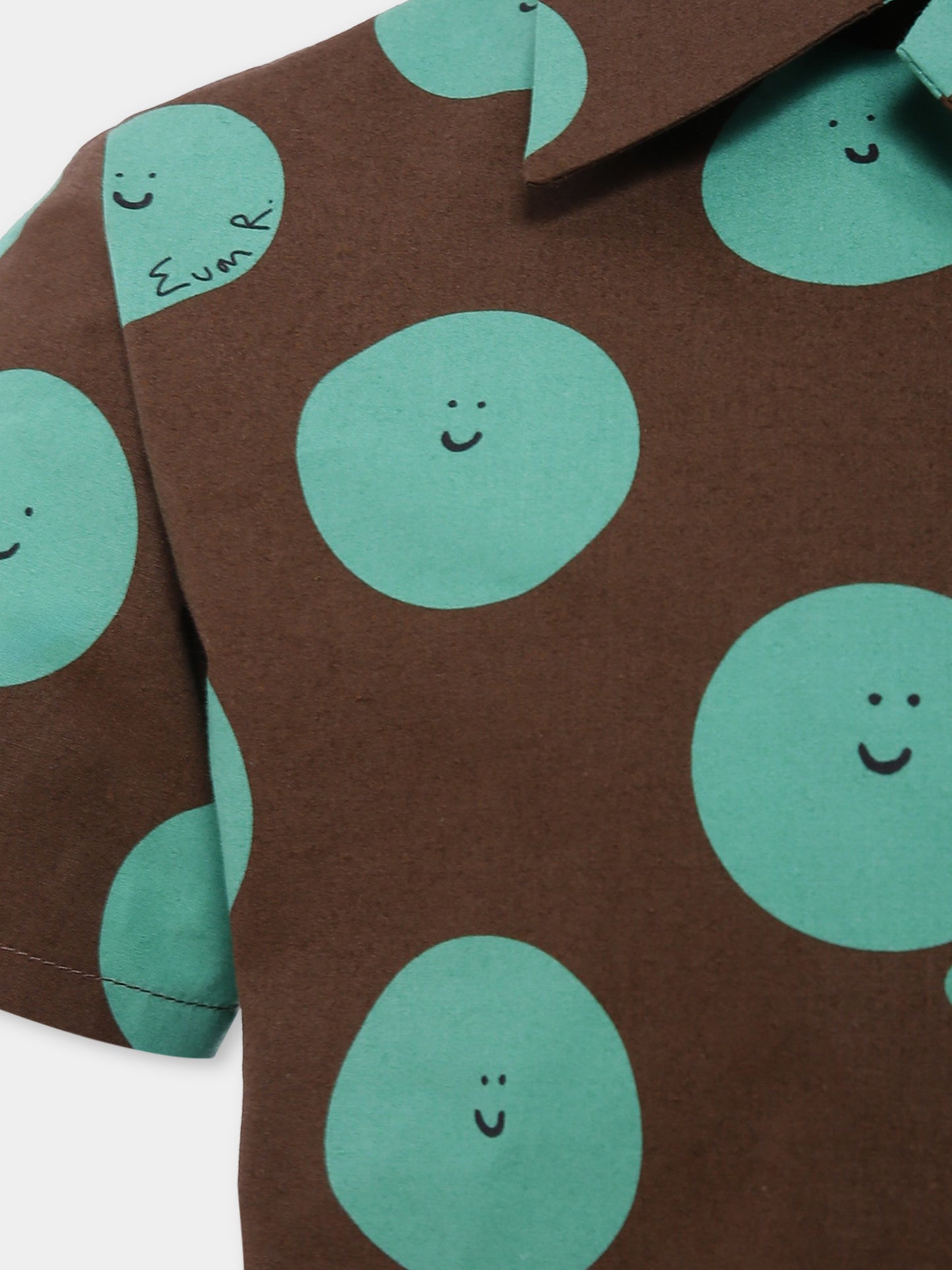 Camicia marrone per bambini con sole sorridente,Gucci Kids,831747 XWA5M 2013