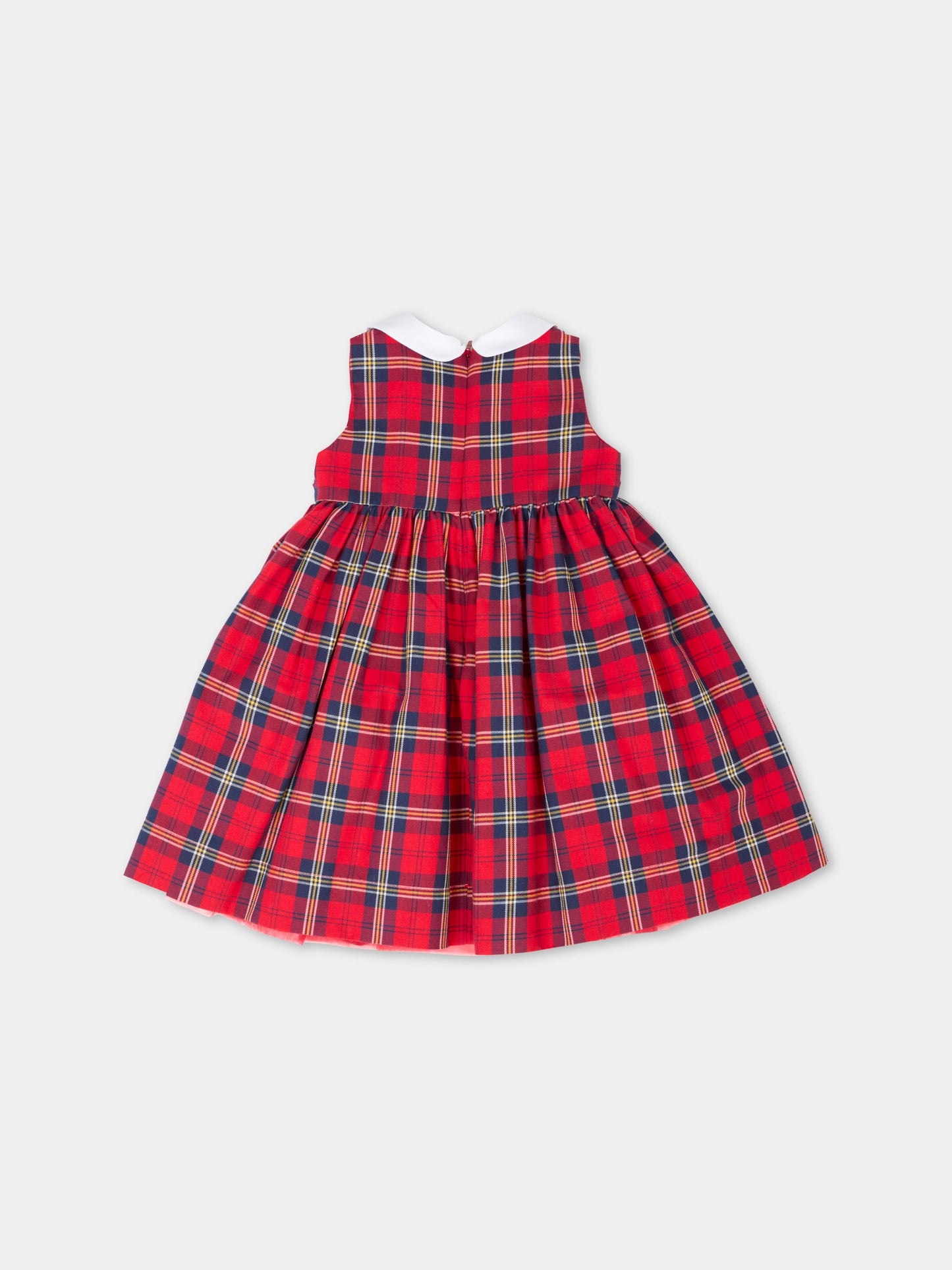 Vestito rosso per neonata con fiocco blu,Monnalisa,31F907 6149 4356