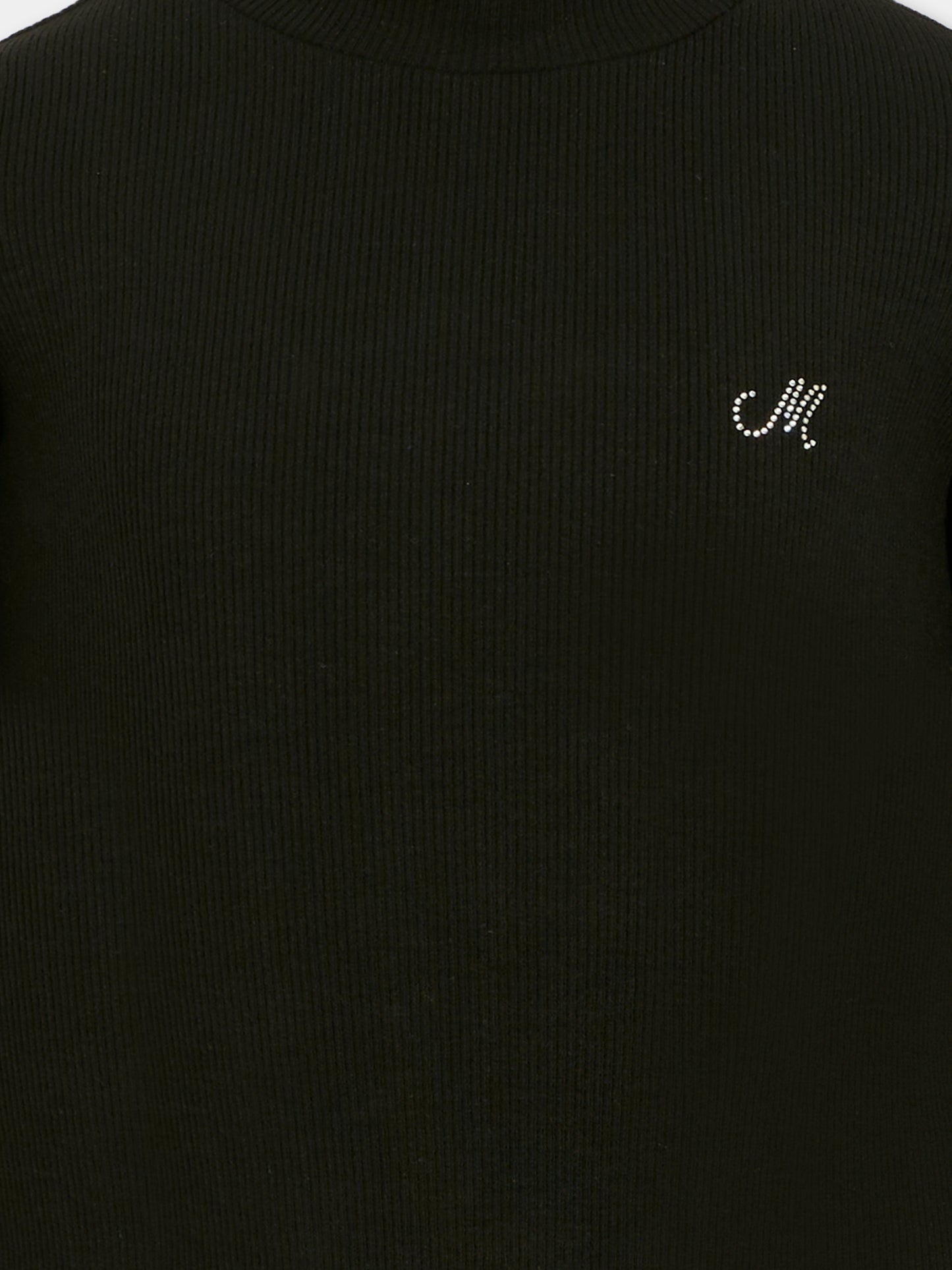 Dolcevita nero per bambina con logo,Monnalisa,17FLUC 6212 0050