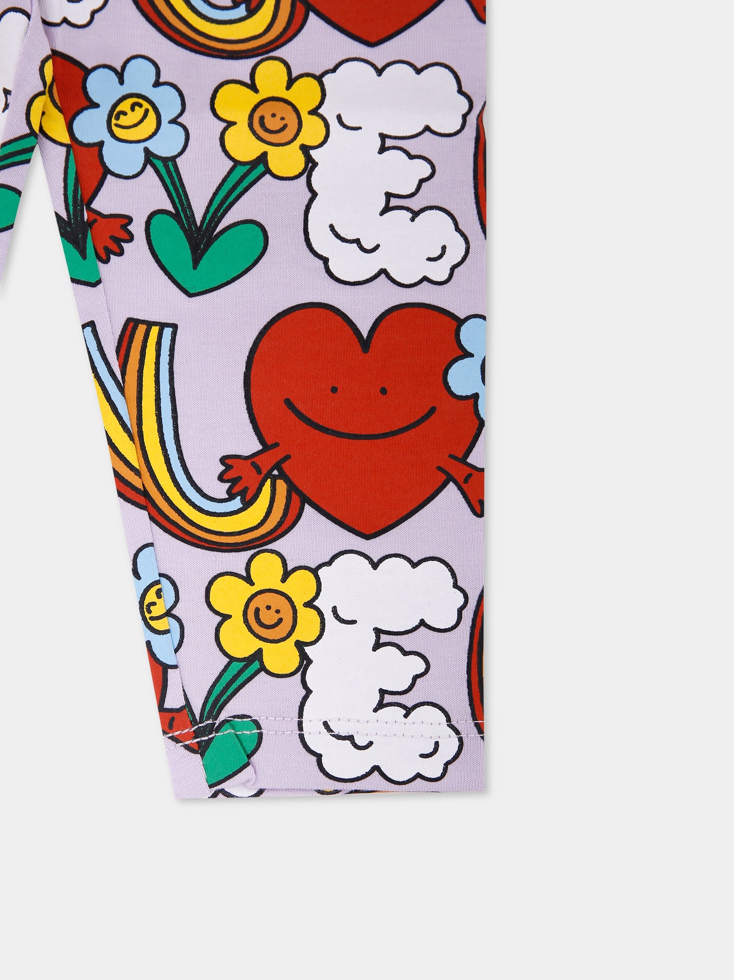 Leggings lilla per neonata con fiori,Stella Mccartney Kids,TX6000 Z3194 522MC