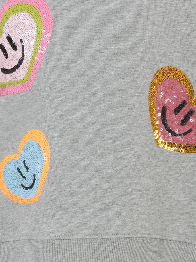 Felpa Miki grigia per bambina con cuori,Molo,2W25J219 1046