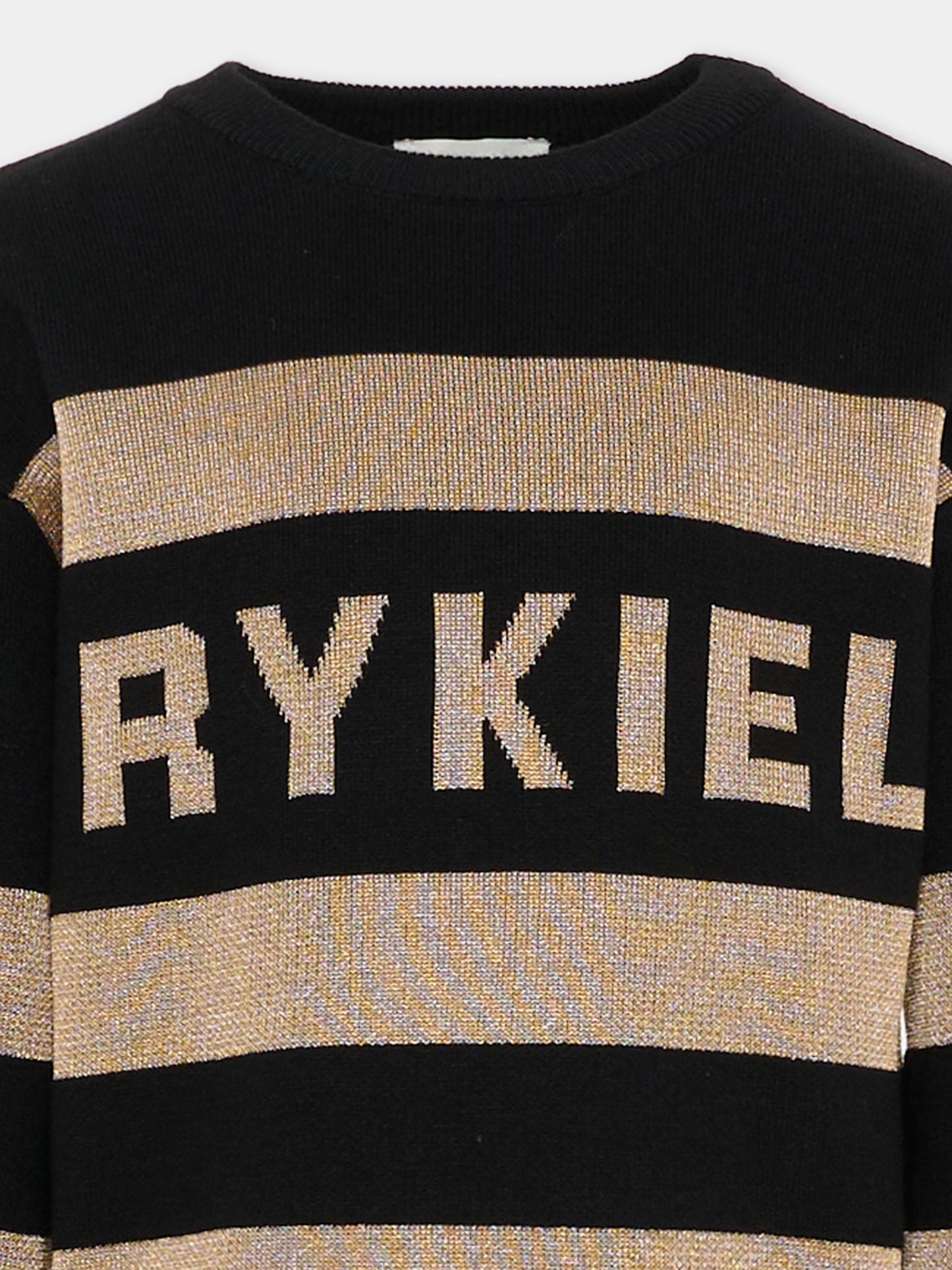 Maglione nero per bambina con logo,Sonia Rykiel Paris,A00349 M22