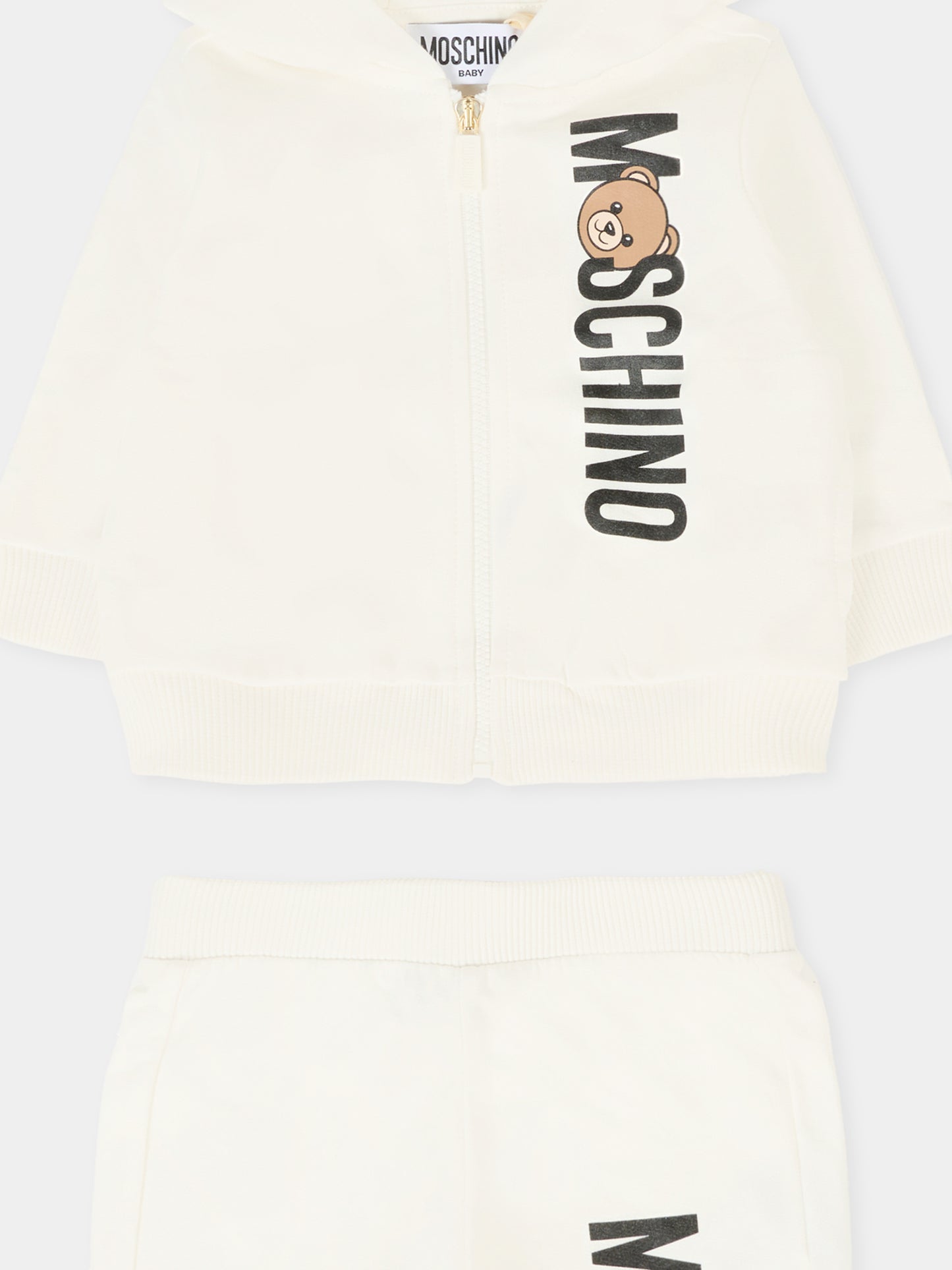 Completo avorio per neonati con Teddy Bear,Moschino Kids,MUK05D LCA63 10063