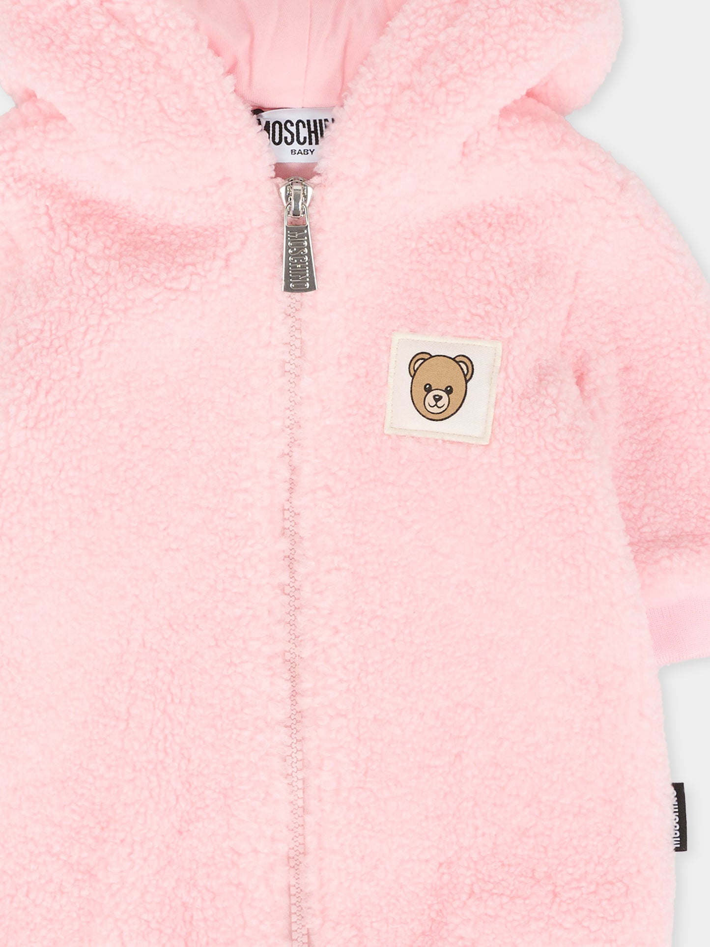 Ecopelliccia rosa per neonata con Teddy Bear,Moschino Kids,MUT04C LIA00 50209