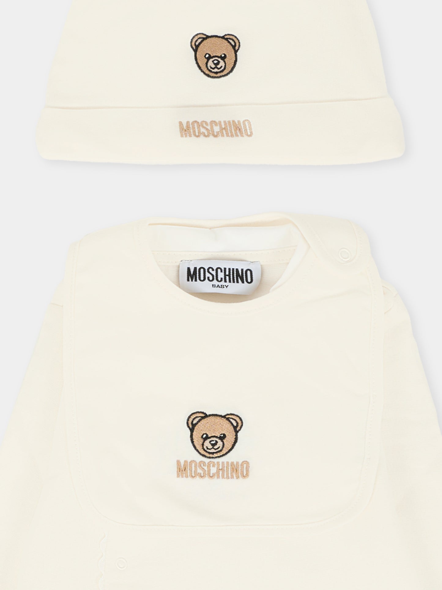 Set tutina avorio per neonati con Teddy Bear,Moschino Kids,MUY08G LCA60 10063