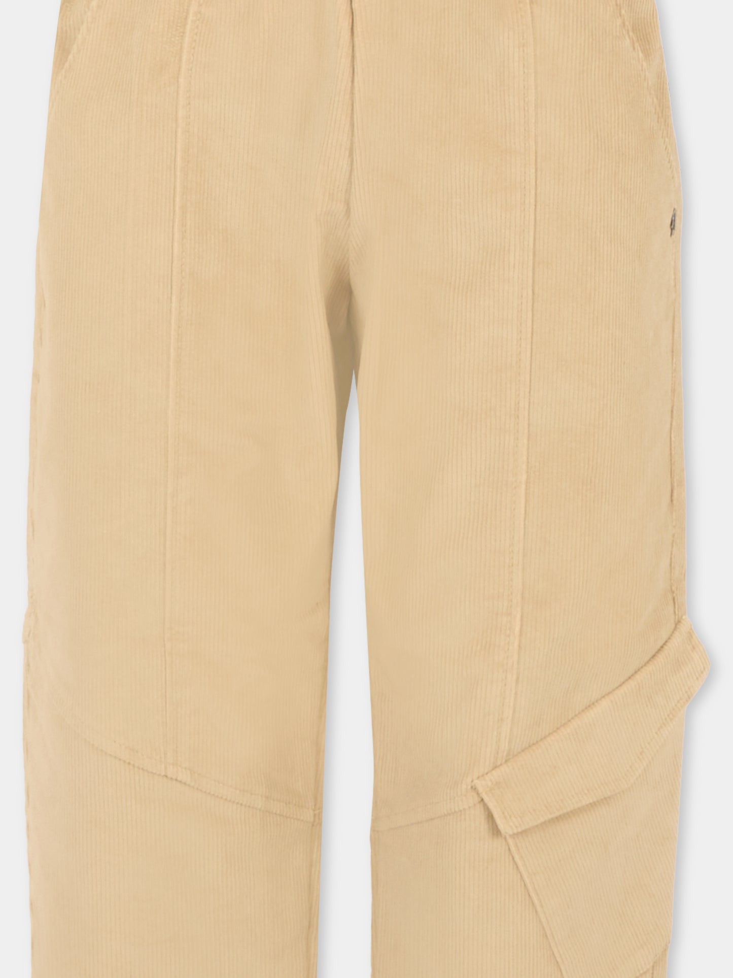 Pantaloni beige in velluto per bambino con logo,Dondup Kids,DMPA146 0 VE016 0025