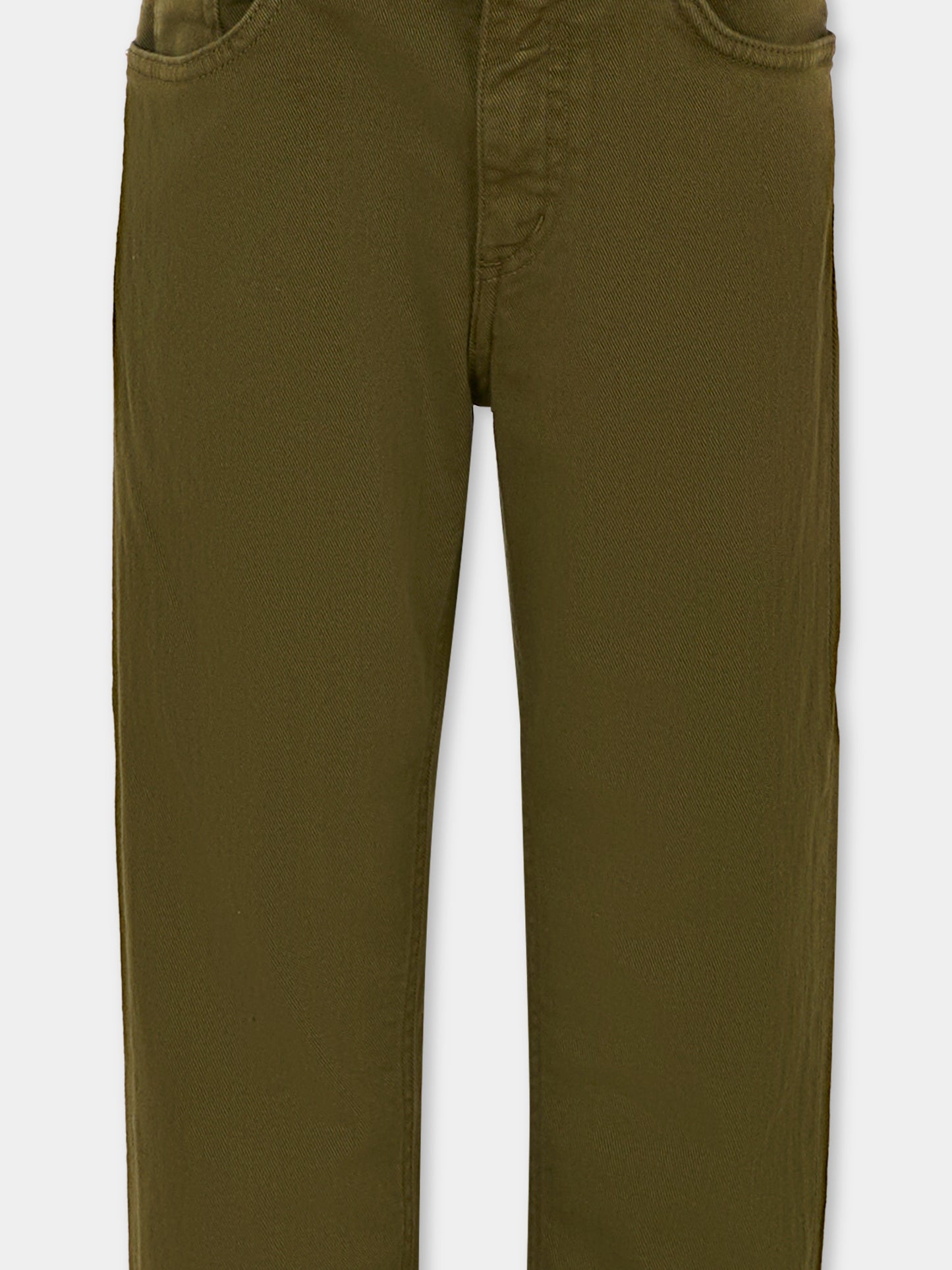 Jeans verdi per bambino con patch logato,Dondup Kids,DMPA153 C DS039 1005