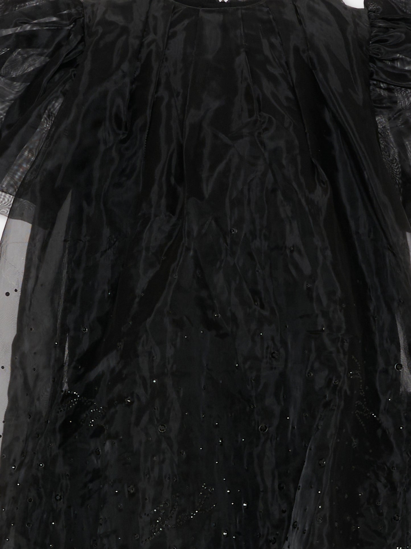 Vestito nero per bambina con strass e logo,Karl Lagerfeld Kids,Z30624 09B