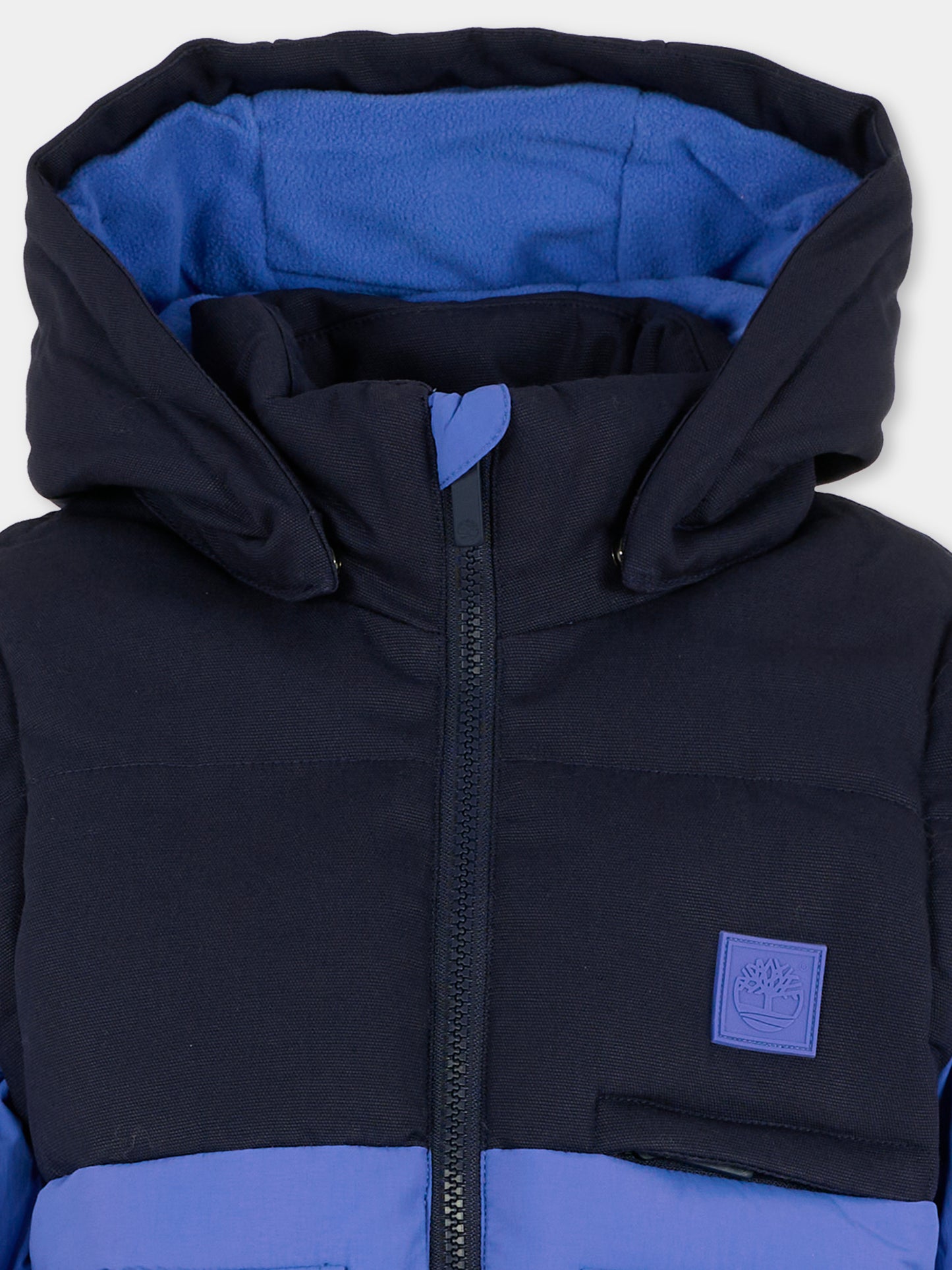 Piumino Gilet blu per bambino con patch,Timberland,T60555 85T