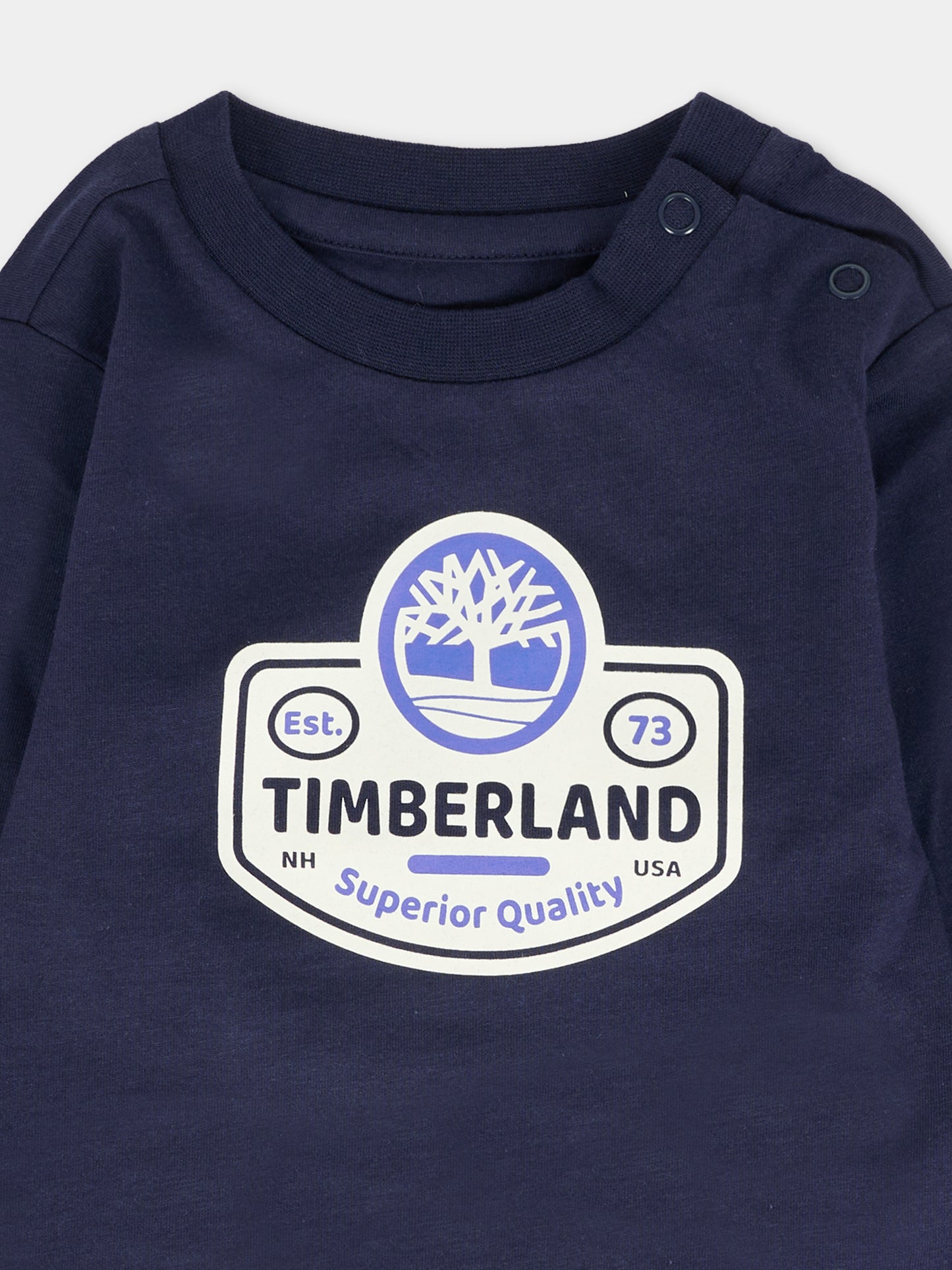 T-shirt blu per neonato con logo,Timberland,T60588 85T
