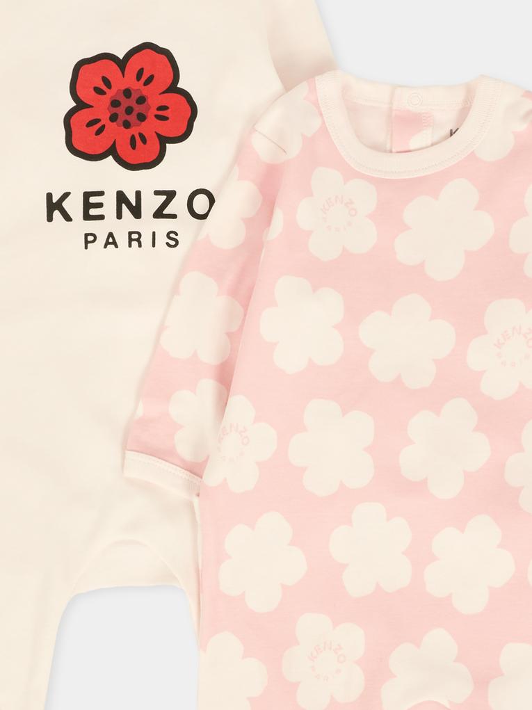 Set tutina rosa per neonata con papavero,Kenzo Kids,K61251 47R