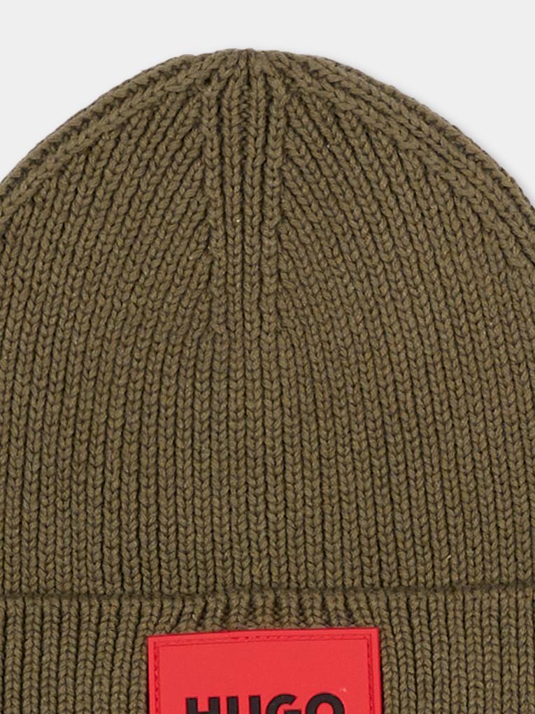 Berretto verde per bambino con logo,Hugo,G00561 65F