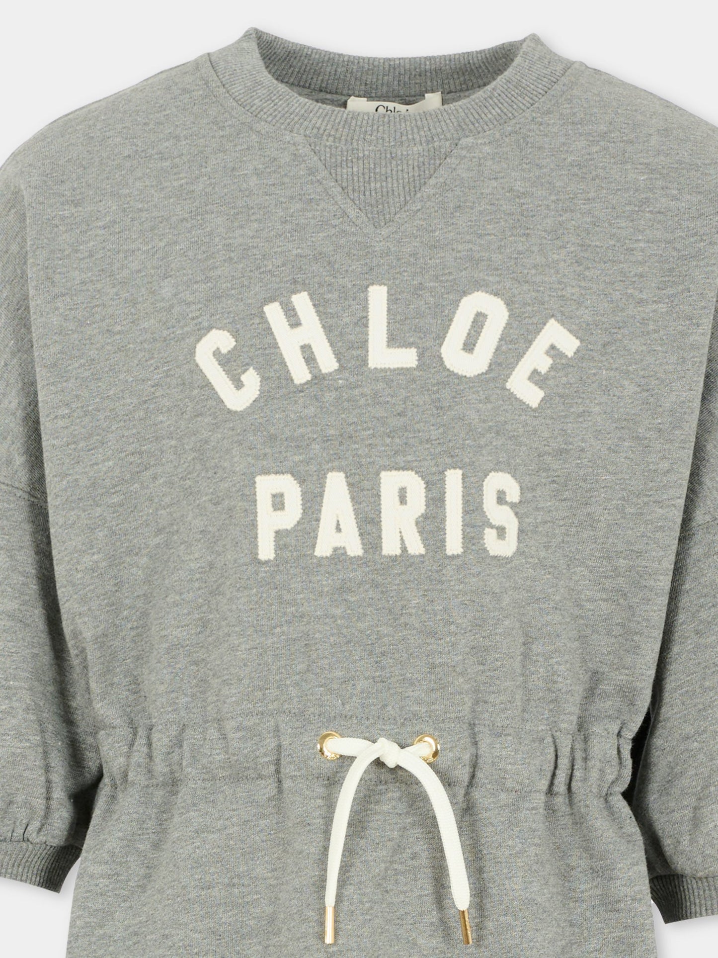 Vestito grigio per bambina con logo,Chloé Kids,C20617 A46