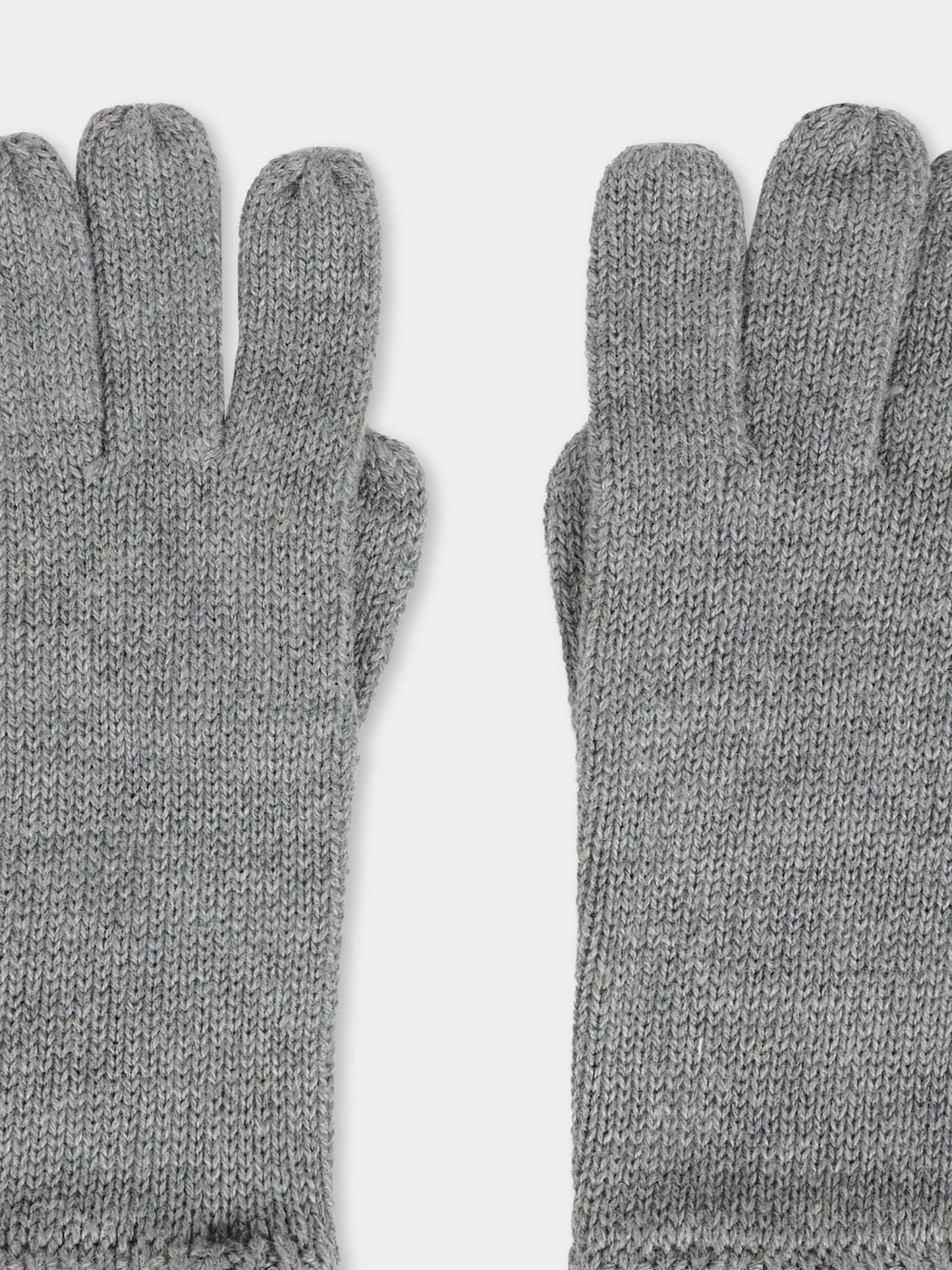 Guanti grigi per bambina con logo ricamato,Chloé Kids,C20690 A46