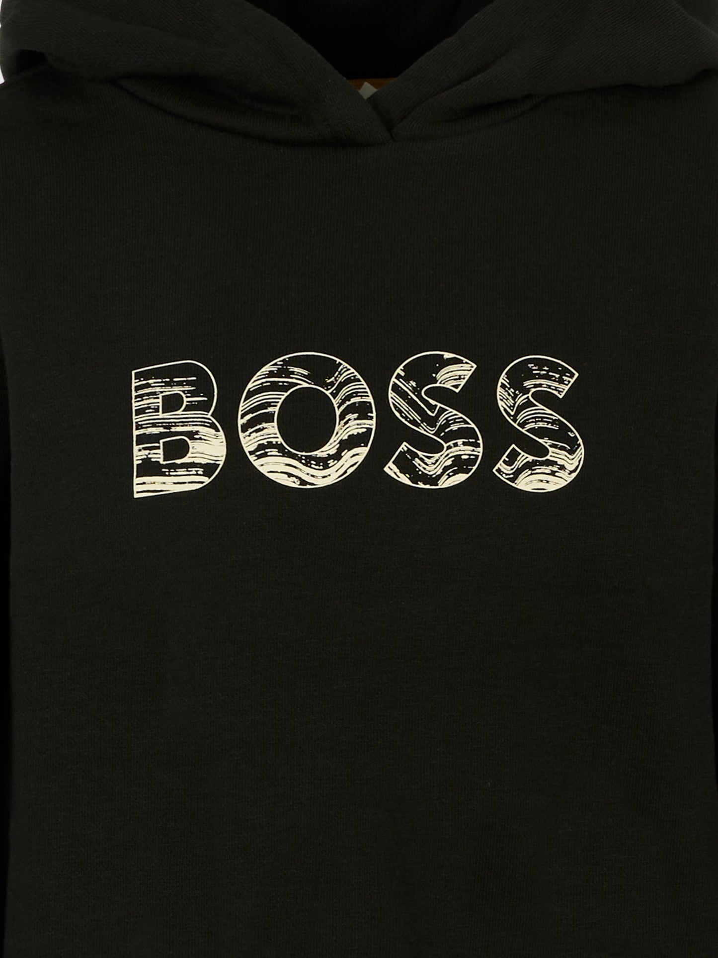 Felpa nera per bambino con logo,Boss,J52355 09B