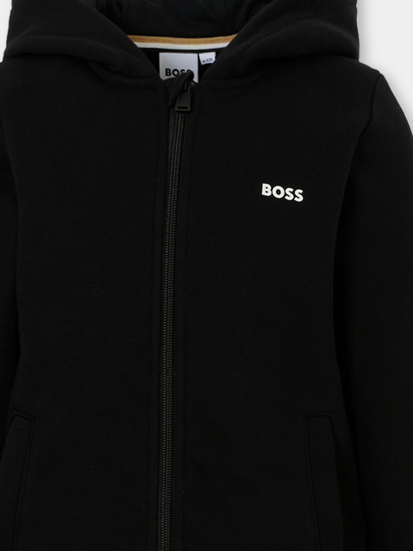 Completo nero per bambino con logo bianco,Boss,J52403 09B